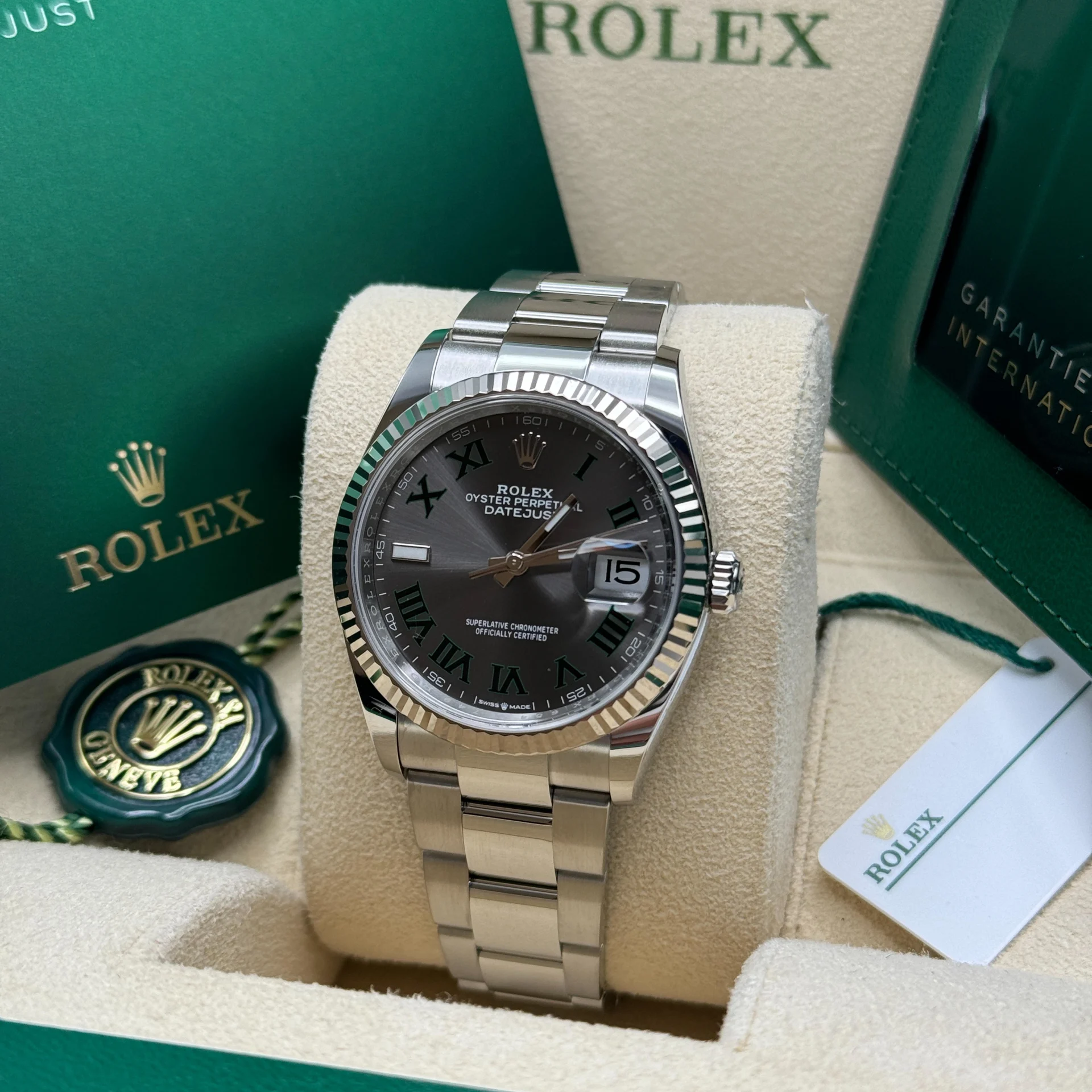 RLX  Datejust 36mm 126234 Datejust Slate Roman Dial Jubilee Watch