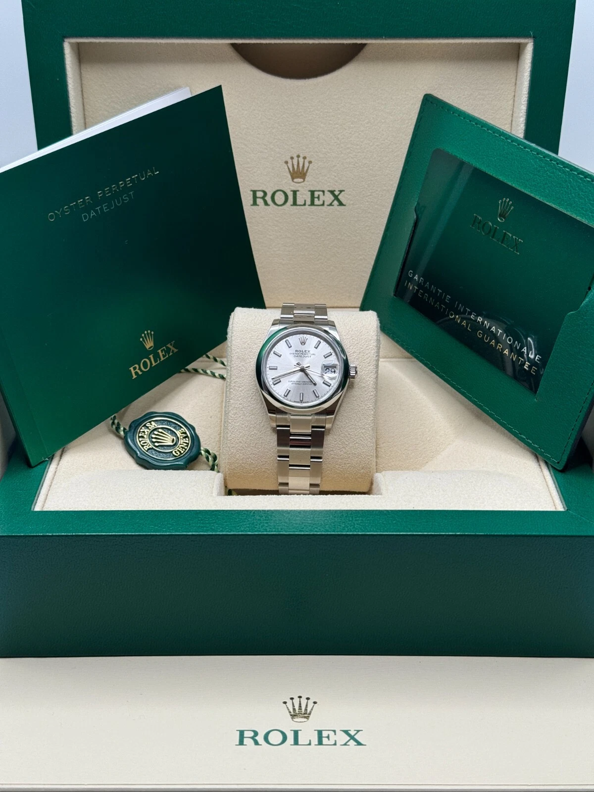 RLX Datejust m278240-0005/0006 31mm  Silver Index Domed Bezel Oyster Oystersteel