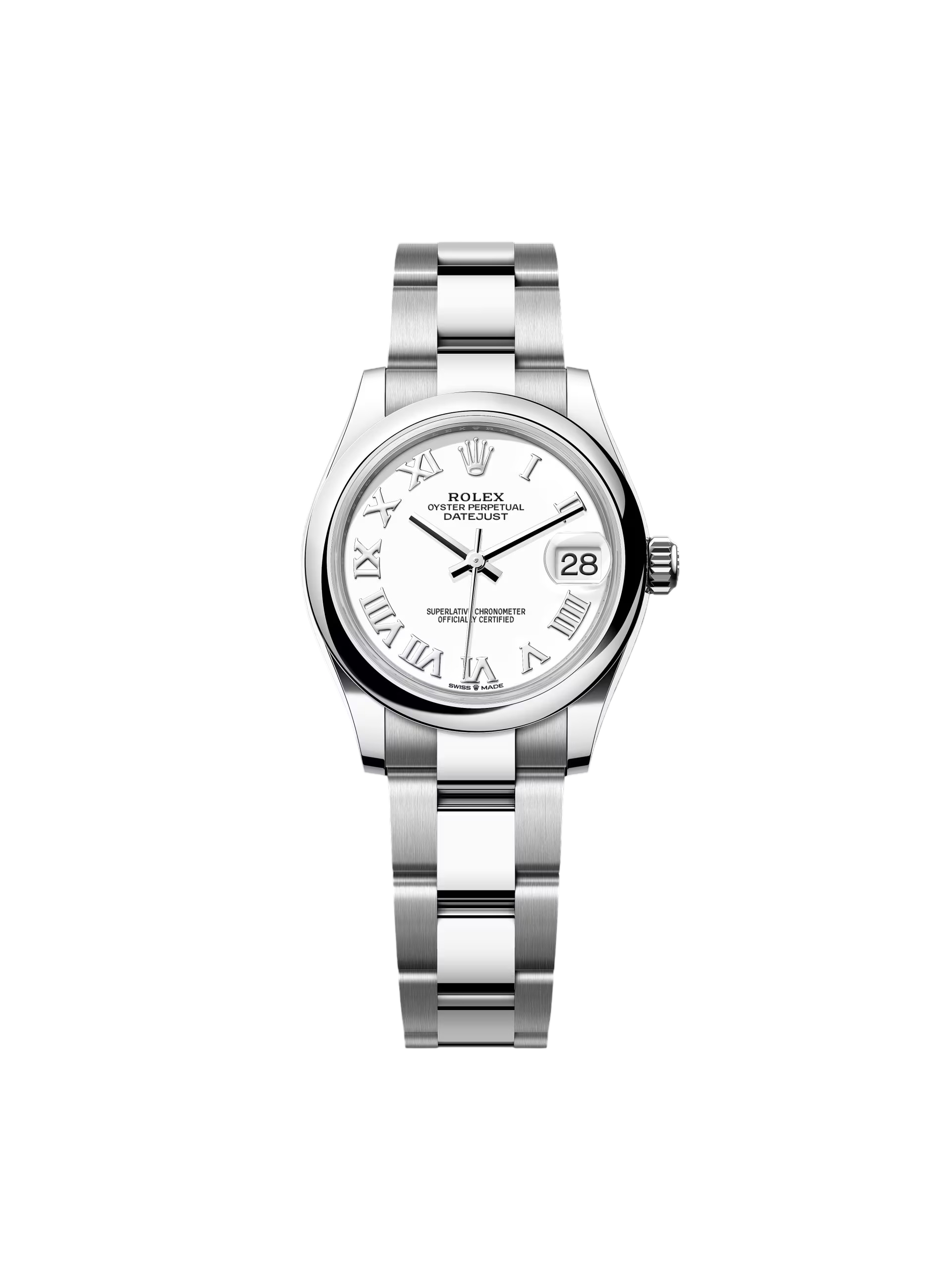 RLX Datejust m278240-0003/0004 31mm White Roman Domed Bezel Oyster Oystersteel