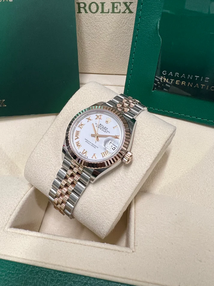 RLX Lady-Datejust 28mm 279171 White Roman Oyster Stainless Steel and Rose Gold