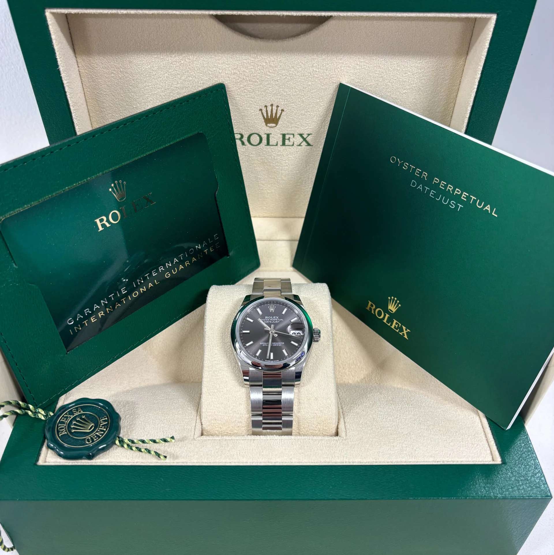 RLX Datejust m278240-0009/0010 31mm Dark Grey Domed Bezel Oyster Oystersteel