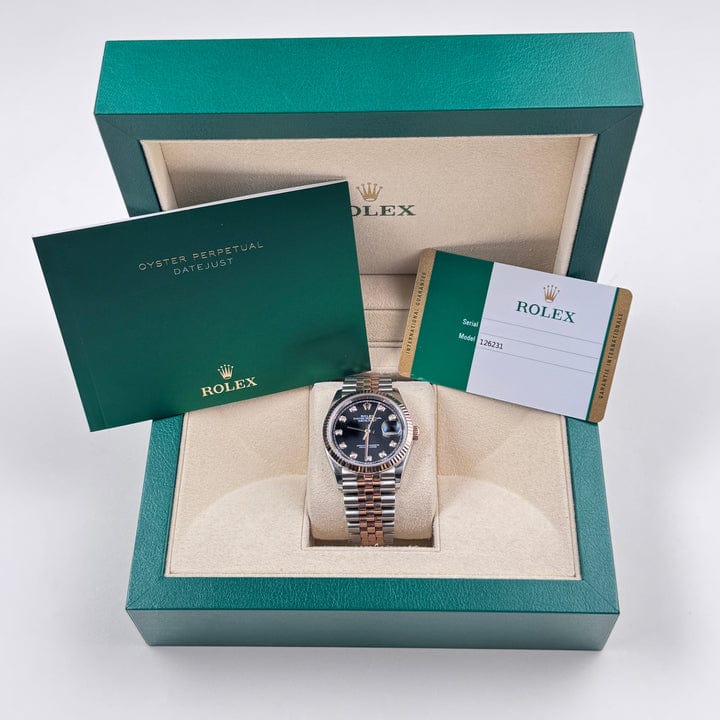 RLX  Datejust 36mm 126201 Bright Black Dial Jubilee Bracelet Watch