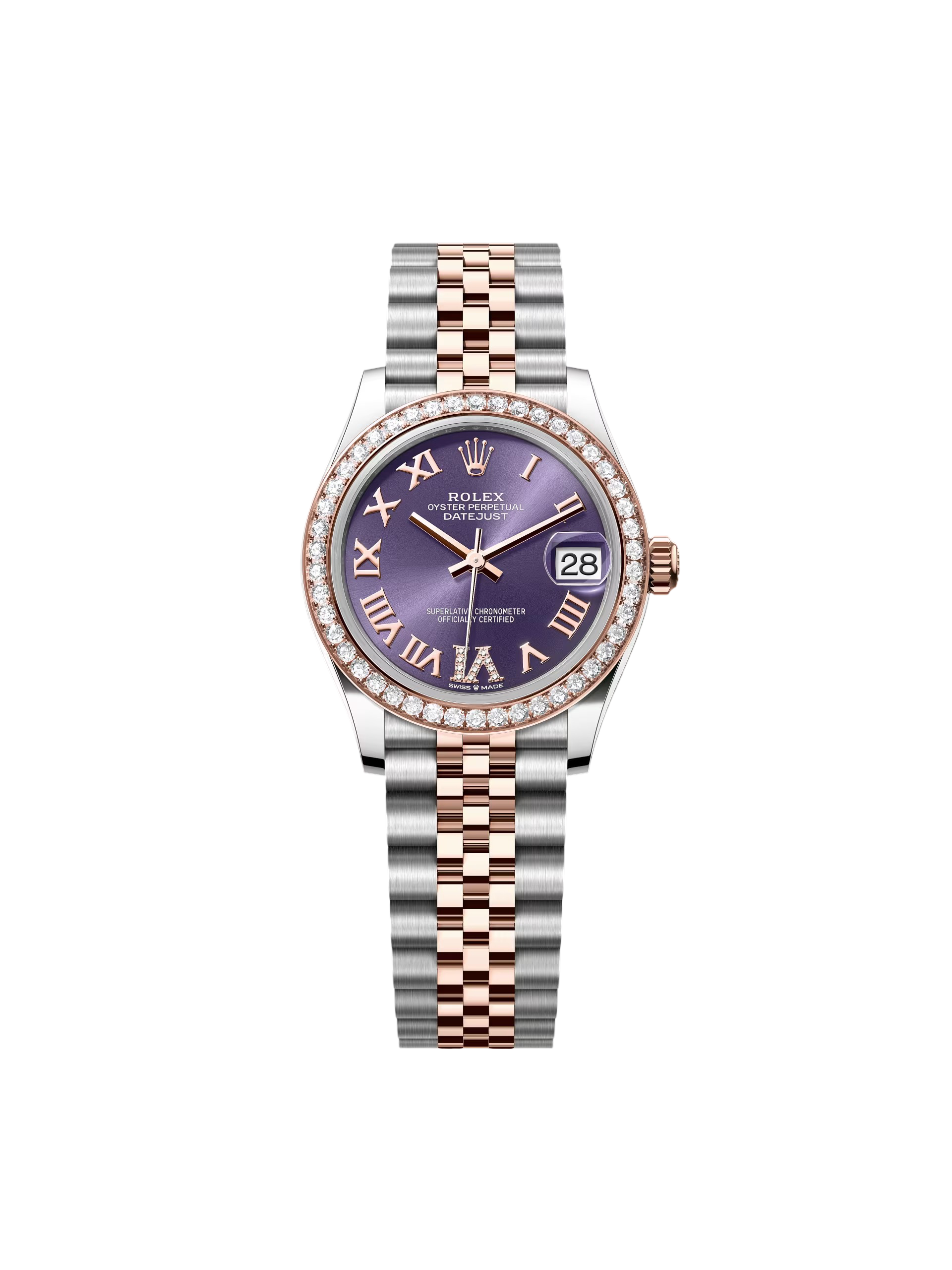 RLX Datejust m278381-0015/0016 Aubergine Roman Dial 31mm Oyster Bracelet