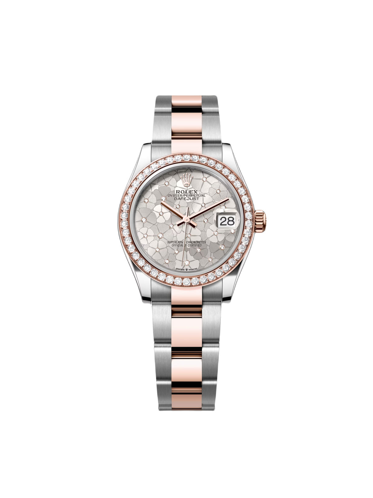 RLX Datejust m278381-0031/0032 Silver Floral Motif Diamond Dial Diamond-Set Bezel 31mm