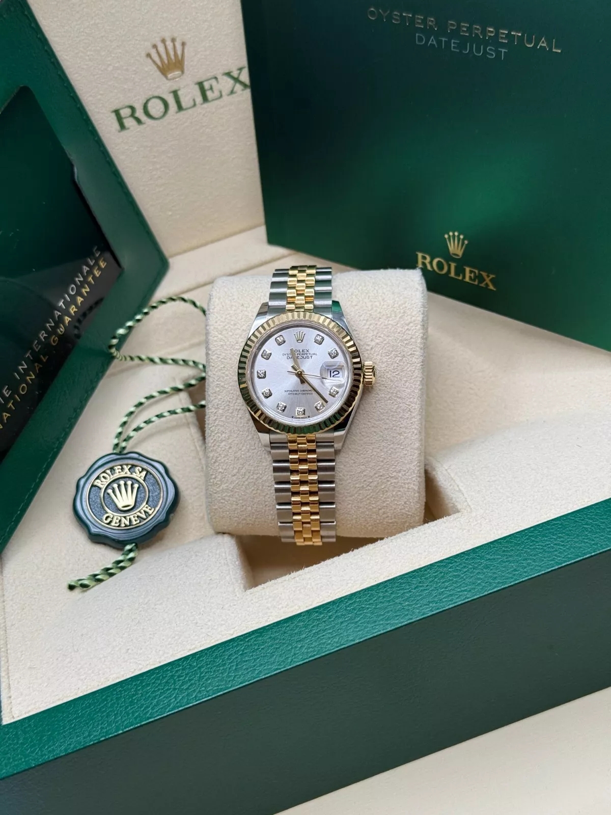 RLX Lady-Datejust 28mm 279173 Silver Diamond Dial Oyster Bracelet