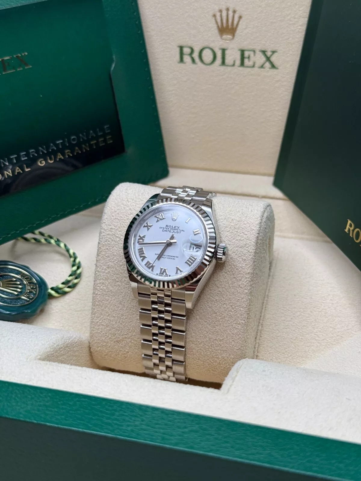 RLX Lady-Datejust 28mm 279174 White Roman Dial Oyster Bracelet