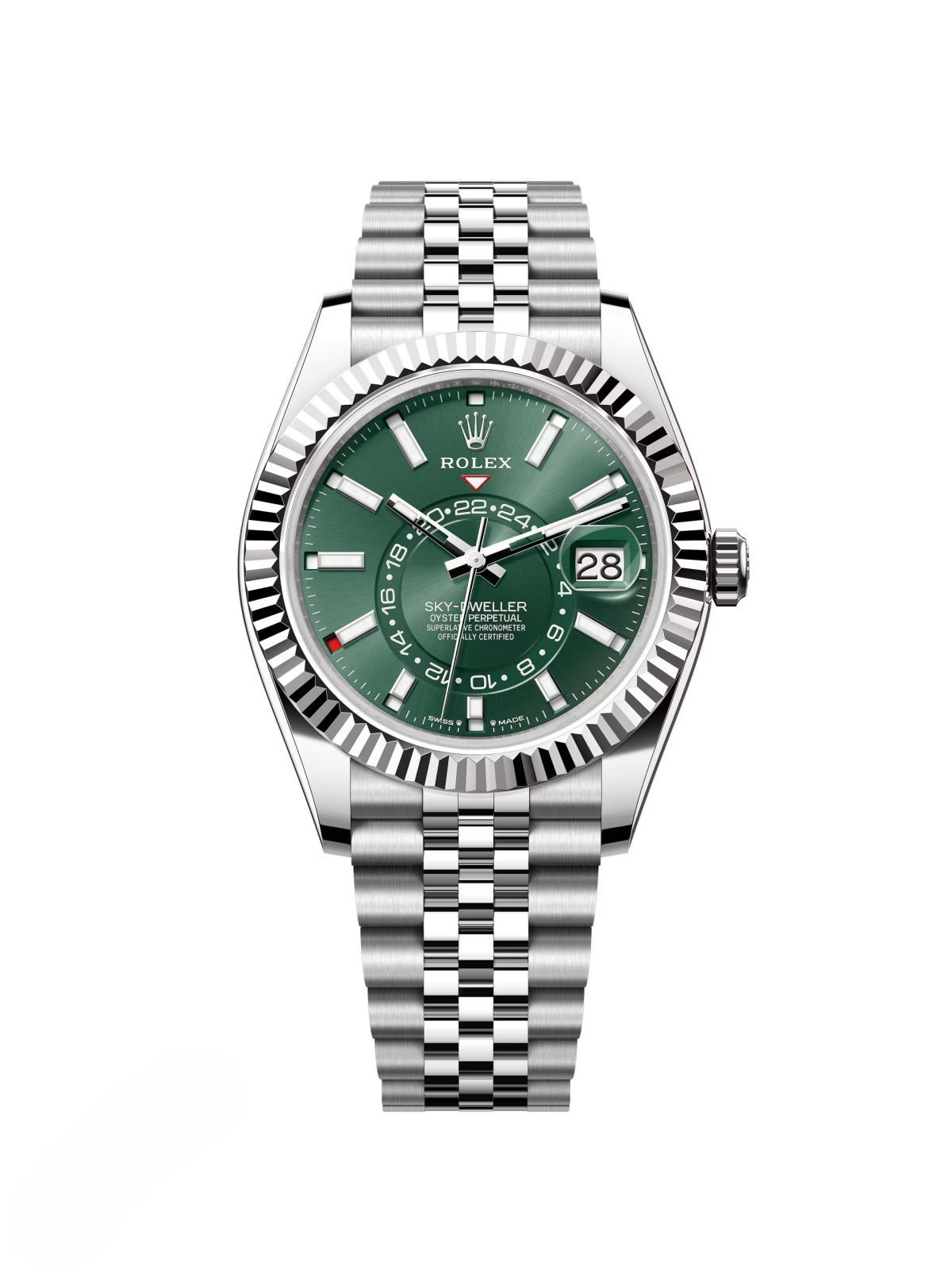 RLX  Sky-Dweller 42mm 336934-0001/0002 Stainless Steel Green Dial Oyster