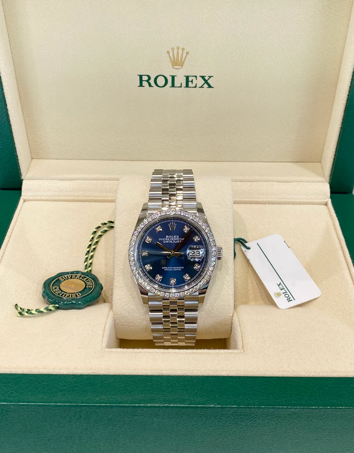RLX  Datejust 36mm 126284 Bright Blue Dial Jubilee Bracelet