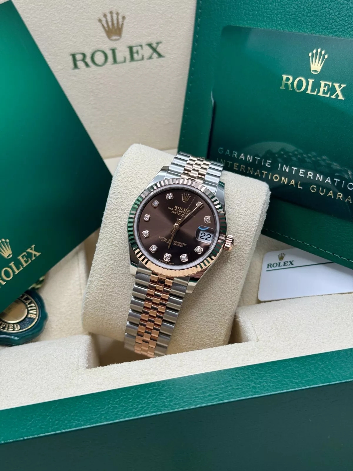 RLX Lady-Datejust 28mm 279171 Chocolate Diamond Oyster Stainless Steel and Rose Gold