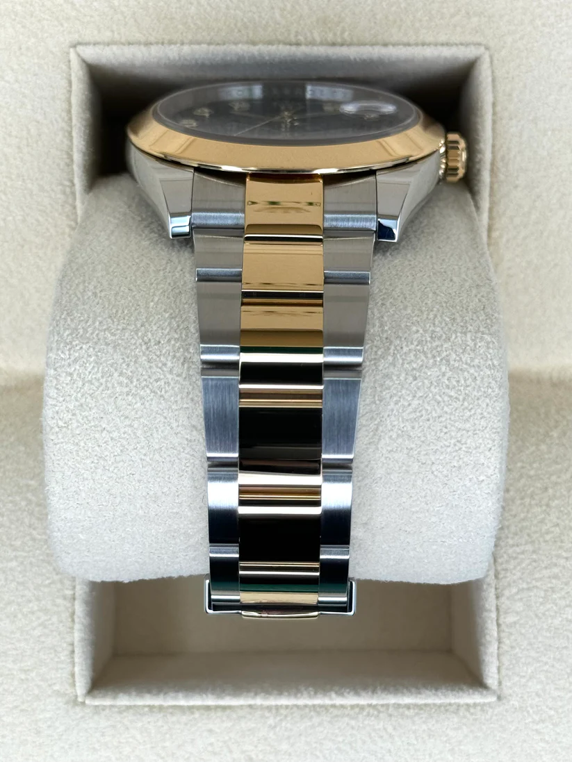 RLX Datejust 41mm 126303 Black Diamond Oyster Steel and Yellow Gold Mens Watch