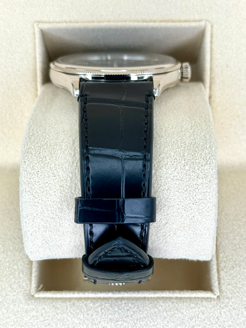 Rolex 1908 White Gold Black Dial Black Alligator Strap - 52509-0002