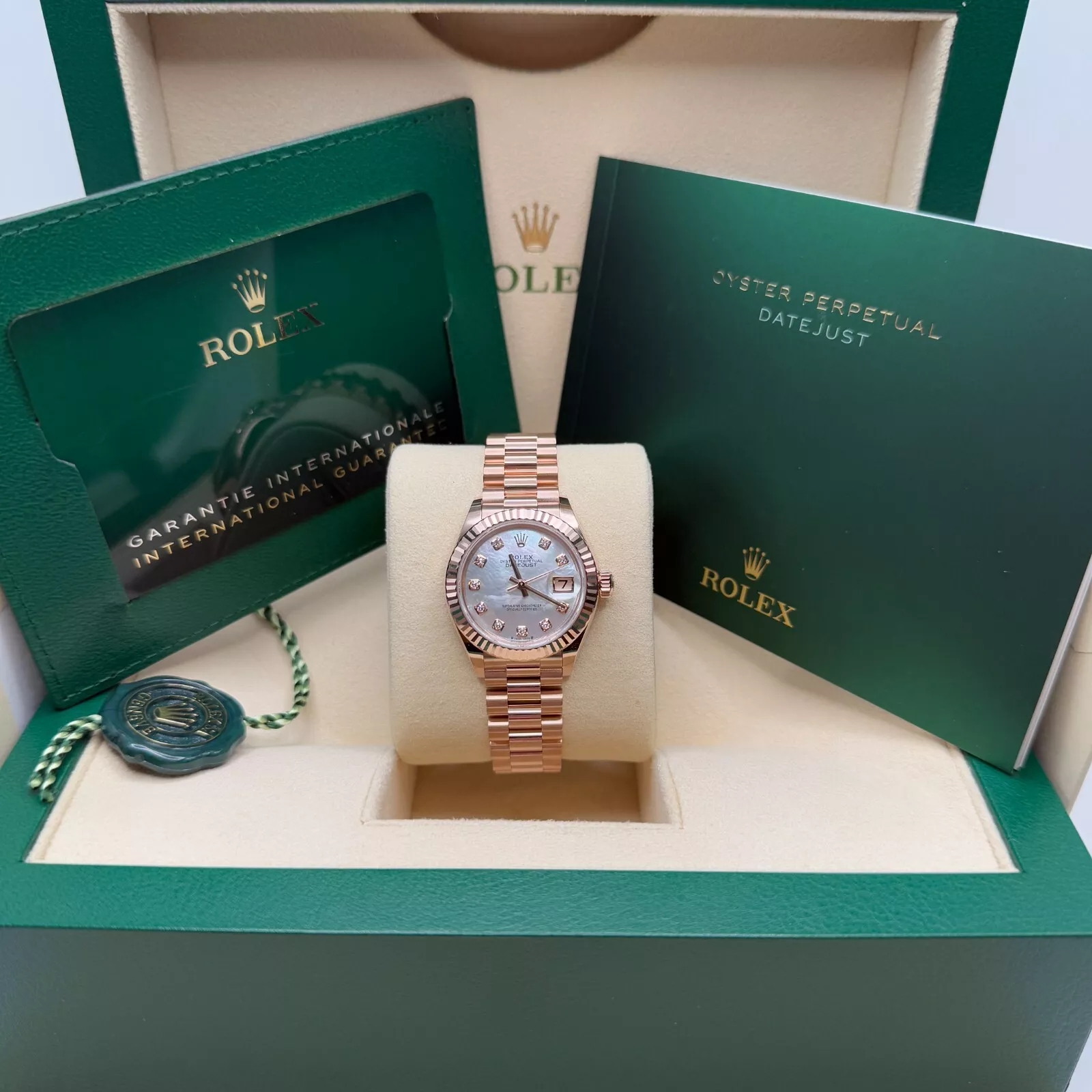 RLX Lady-Datejust 28mm 279175 Mother-of-Pearl Dial President Everose Gold