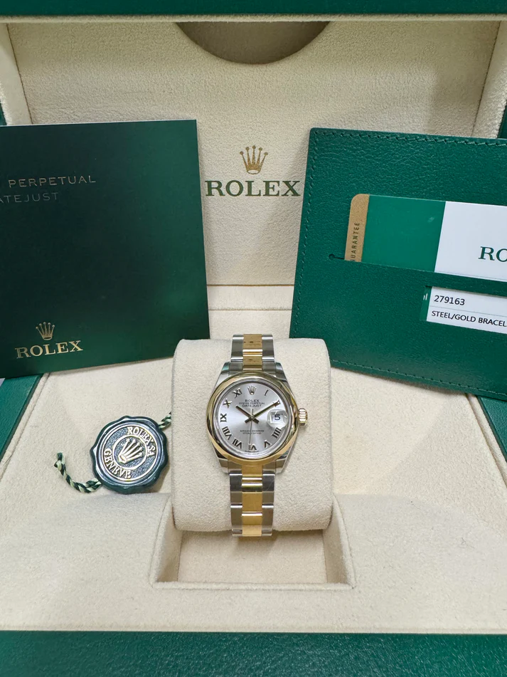 RLX Lady-Datejust 28mm  279163 Silver Roman Dial Oyster Bracelet