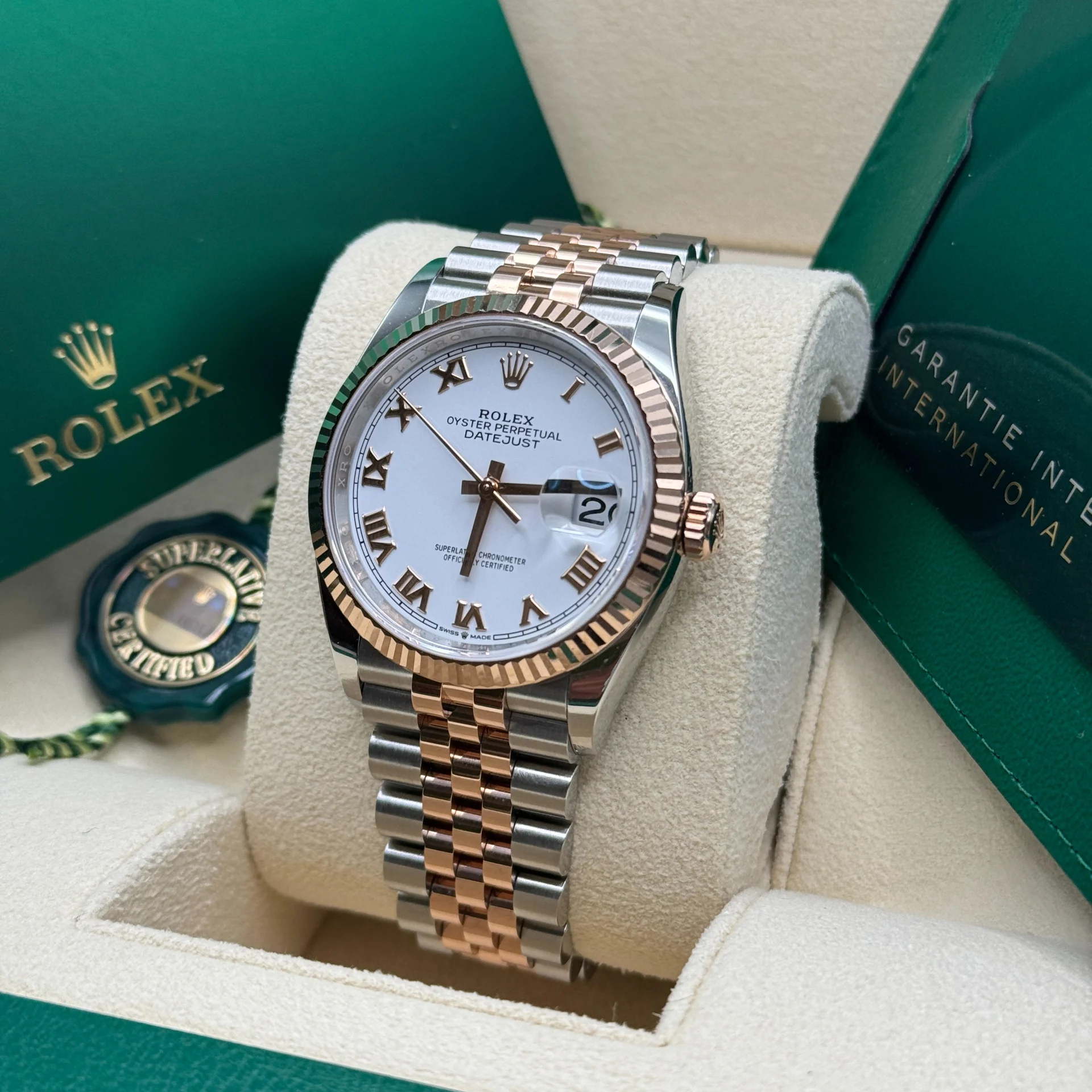 RLX  Datejust 36mm 126231 White Dial Oyster Bracelet