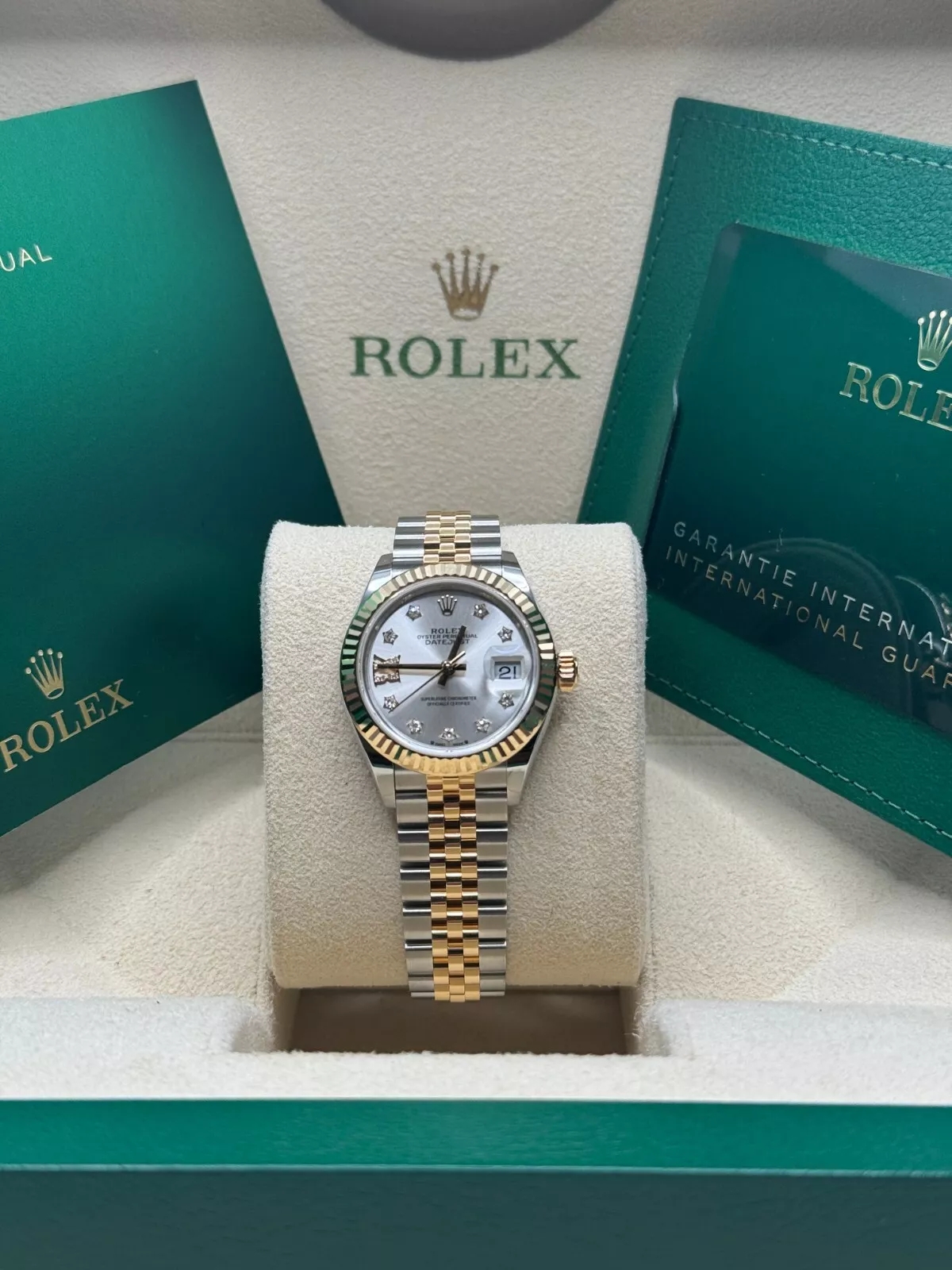 RLX Lady-Datejust 28mm 279173 Silver Diamond Dial Oyster Bracelet