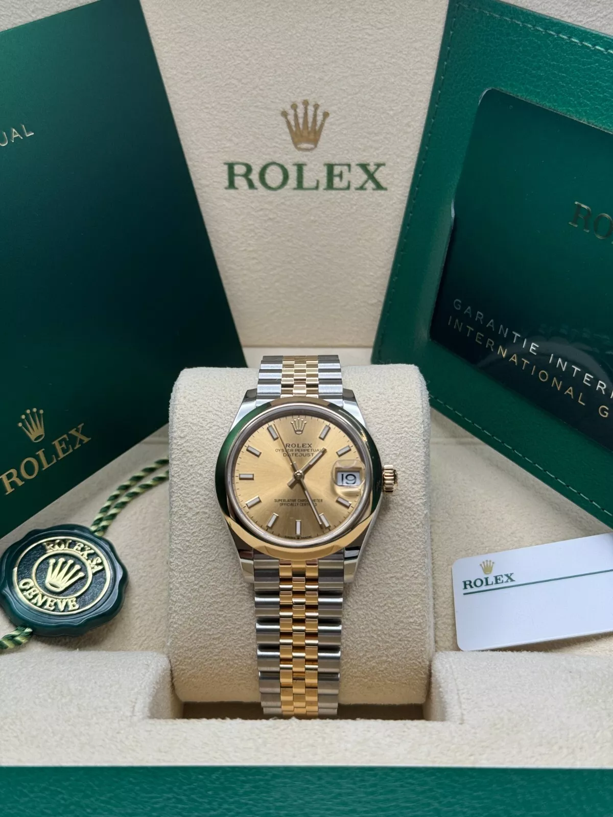 RLX Datejust m278243-0013/0014  31mm Champagne Dial Yellow Rolesor Oyster Watch