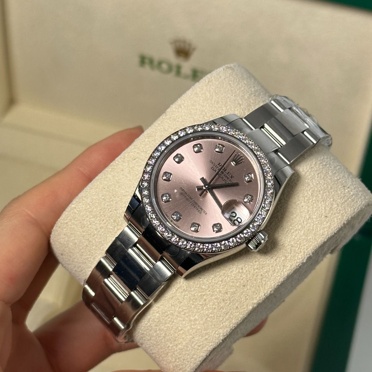 RLX Datejust m278384RBR-0035/0036 Pink 31mm Dial Oyster Watch