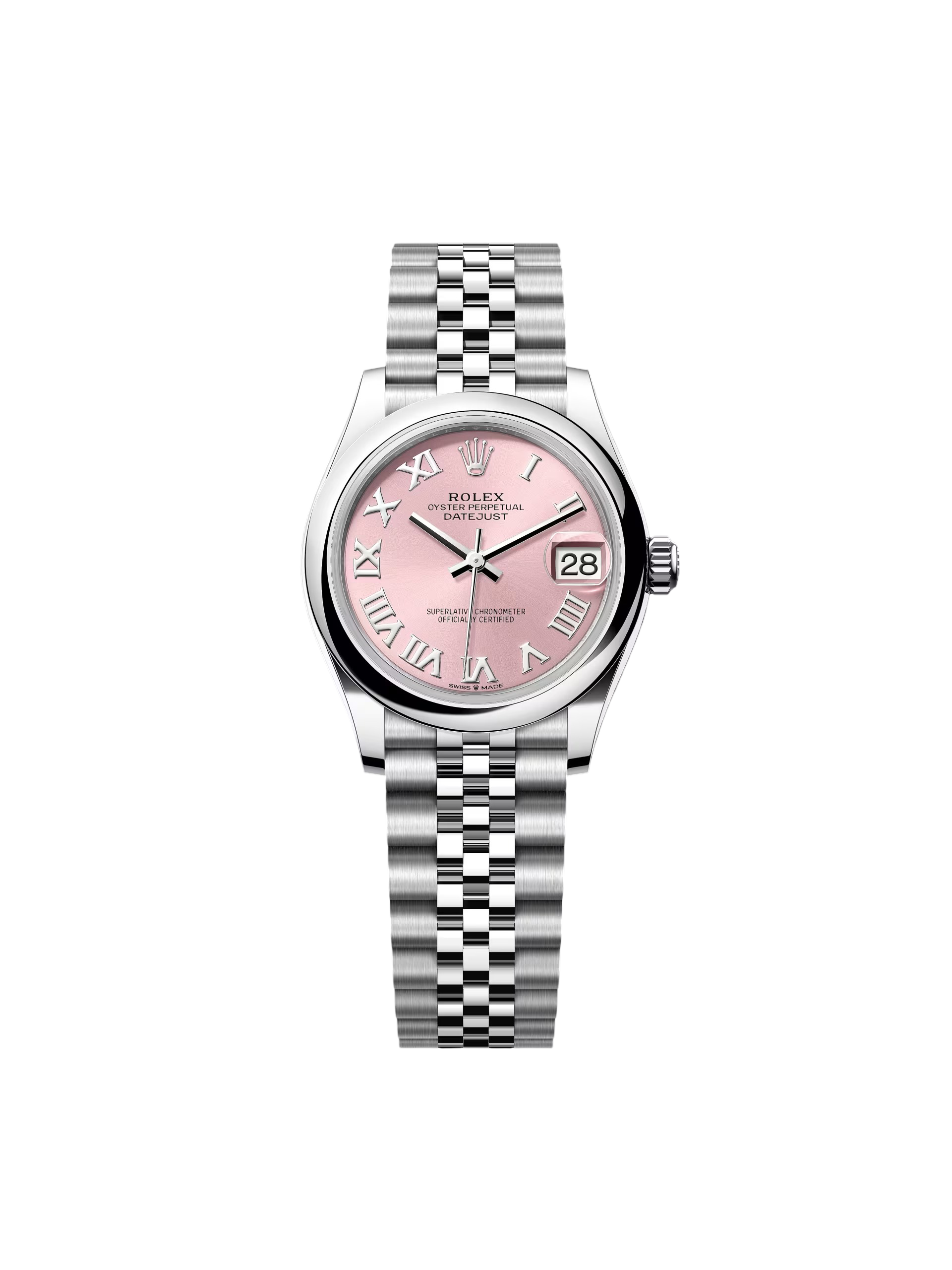 RLX Datejust m278240-0013/0014 31mm Pink Roman Domed Bezel Oyster Oystersteel