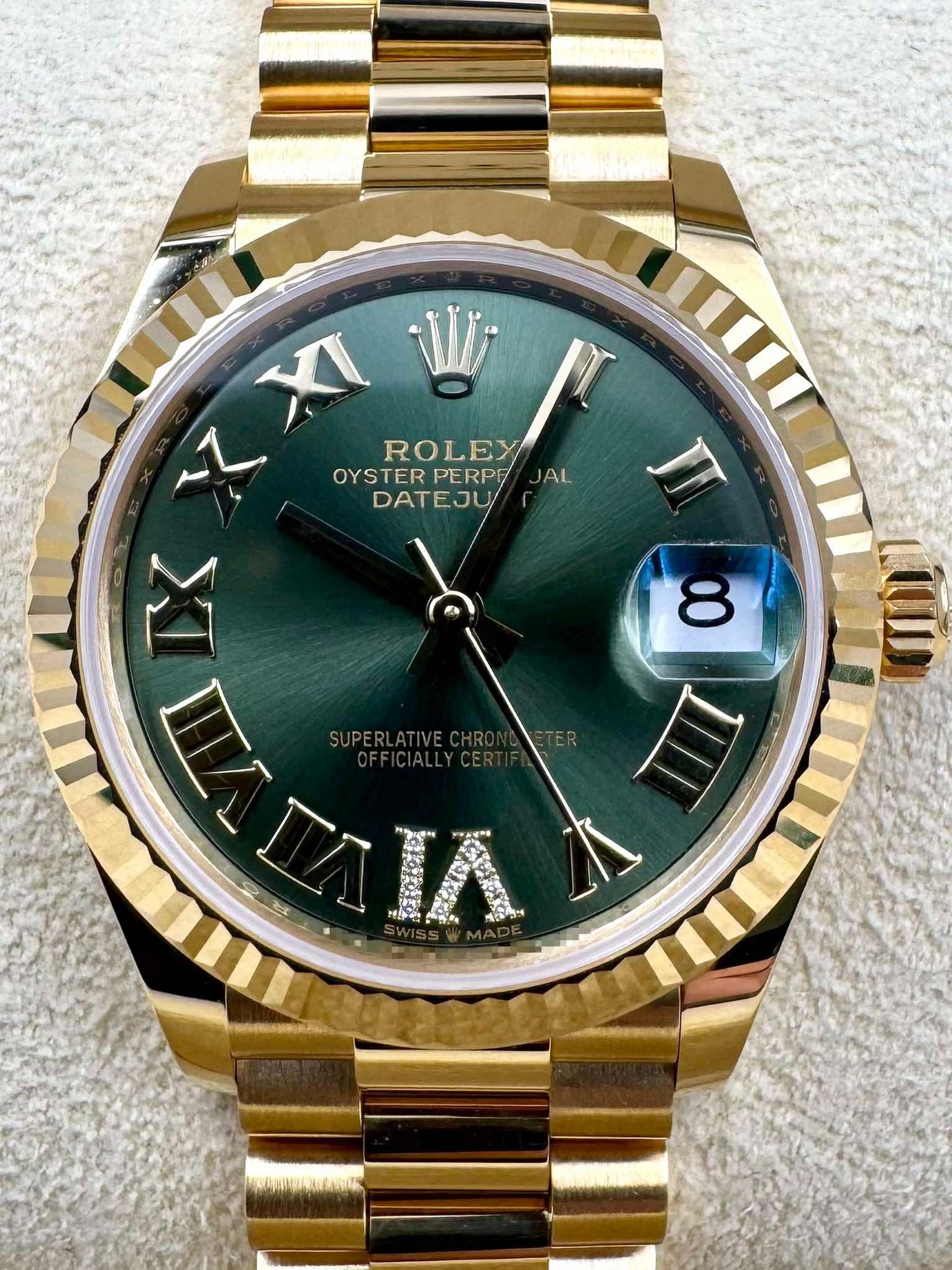 RLX Datejust m278278-0030 Olive Green 31mm Dial President Bracelet Watch