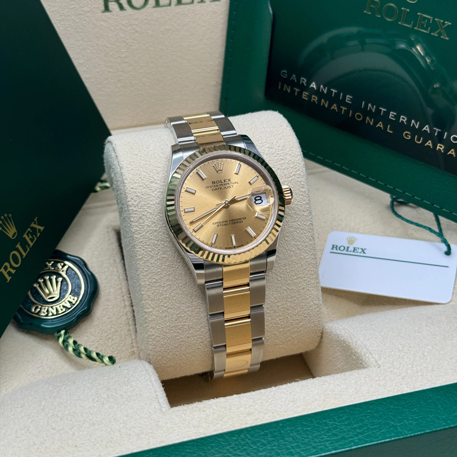 RLX Datejust m278273-0013/0014 31mm Champagne Dial Stainless Steel and Yellow Gold Oyster Watch