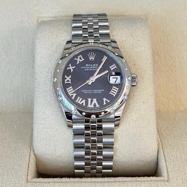 RLX Datejust m278344-0027/0028 Aubergine Diamond Dial 31mm Oyster
