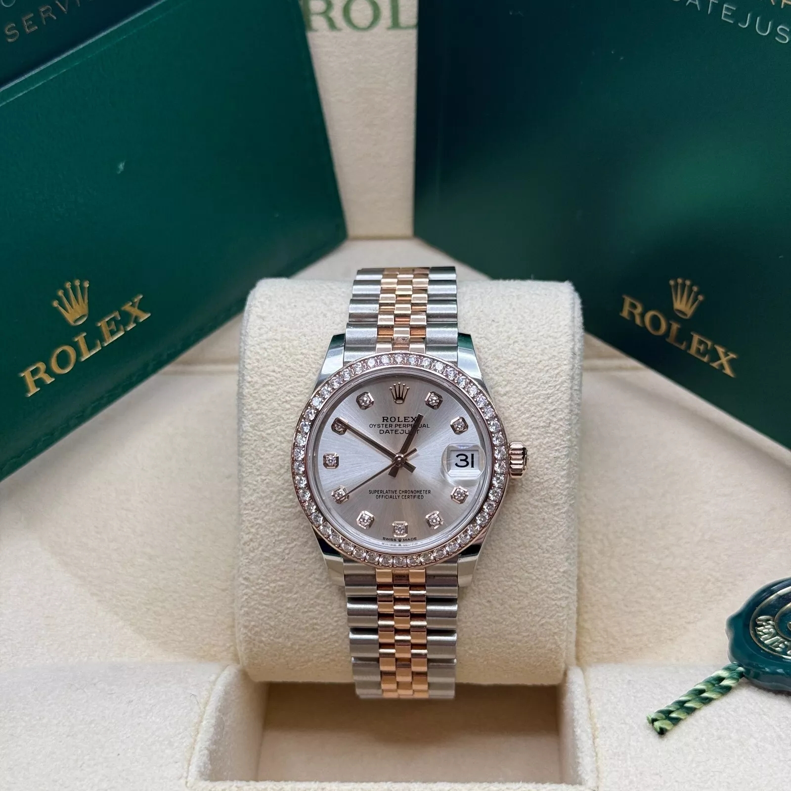 RLX Datejust m278381-0015/0016 Silver Diamond Dial Diamond-Set Bezel 31mm
