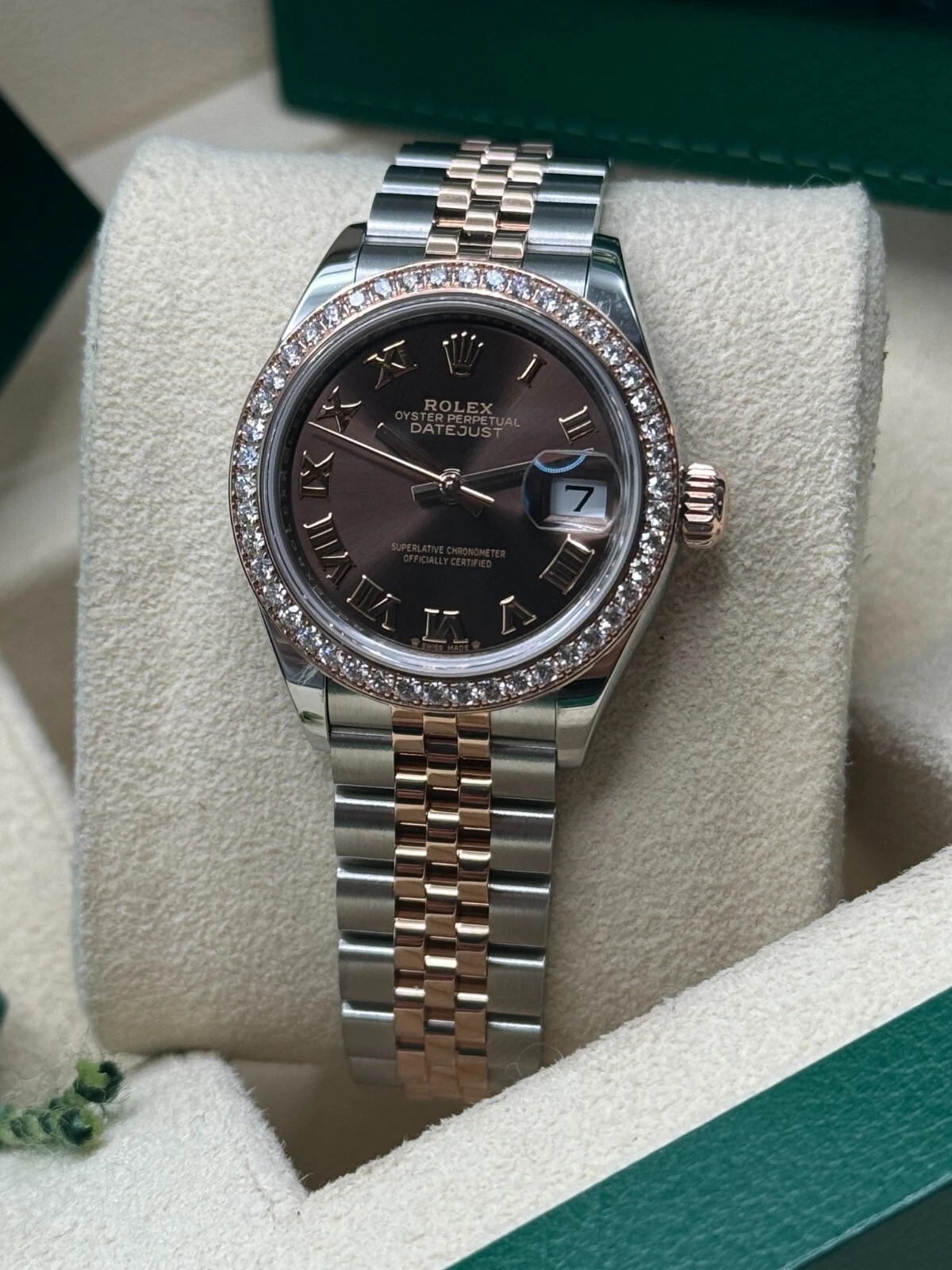 RLX Lady-Datejust 28mm 279381RBR Chocolate Roman Dial Oyster Bracelet