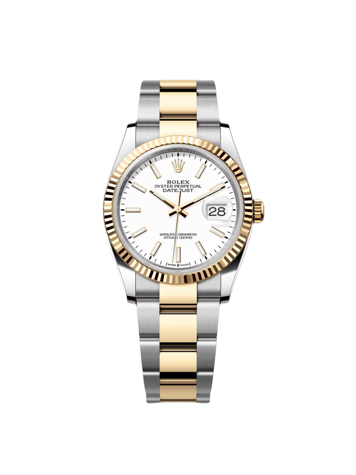 RLX  Datejust 36mm 126233 White Index Dial Two-Tone Jubilee Bracelet Watch