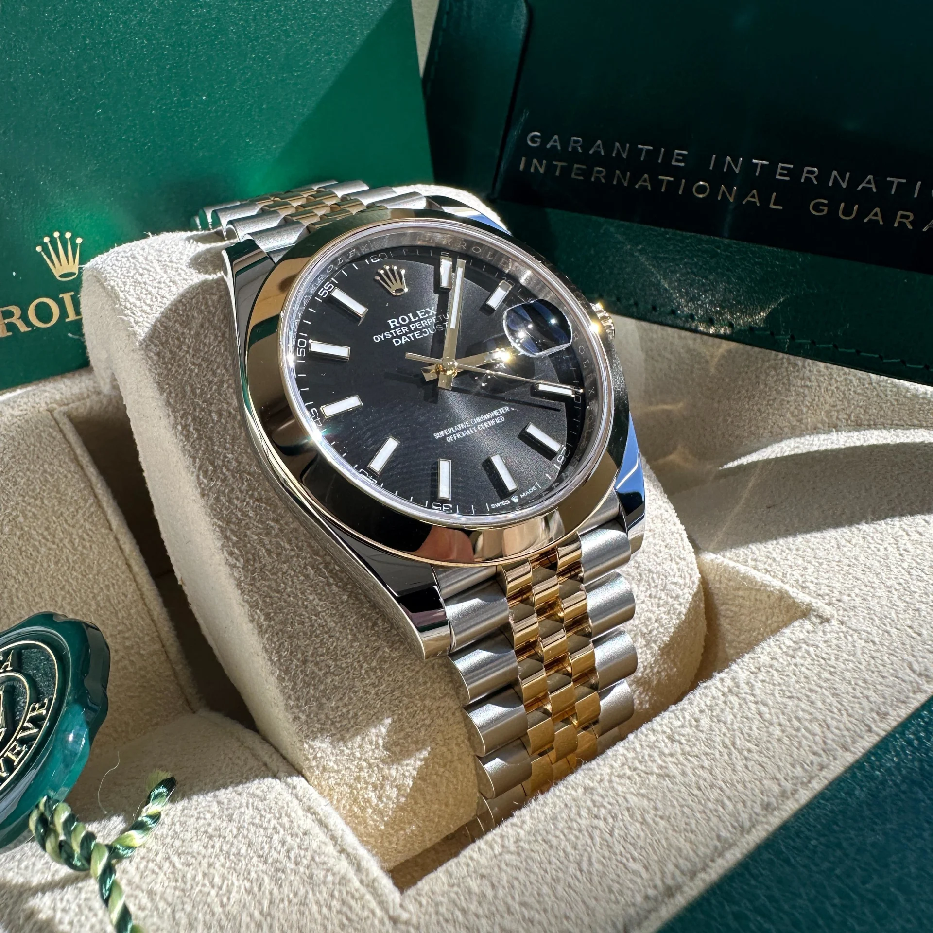 RLX Datejust 41mm 126303 Black Index Jubilee 41mm Steel and Yellow Gold Mens Watch