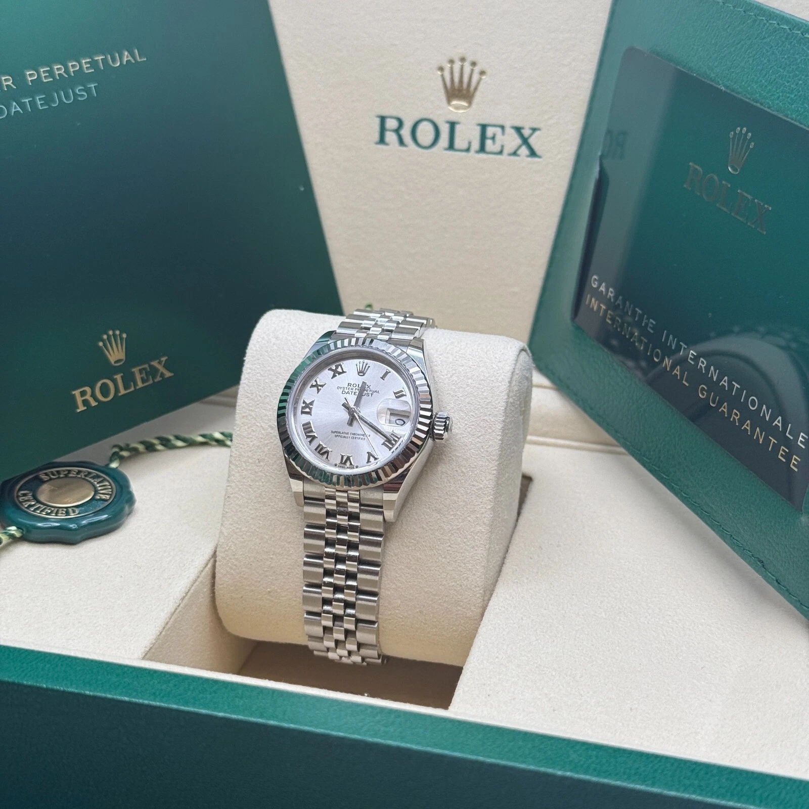 RLX Lady-Datejust 28mm 279174 Silver Roman Dial Oyster Bracelet