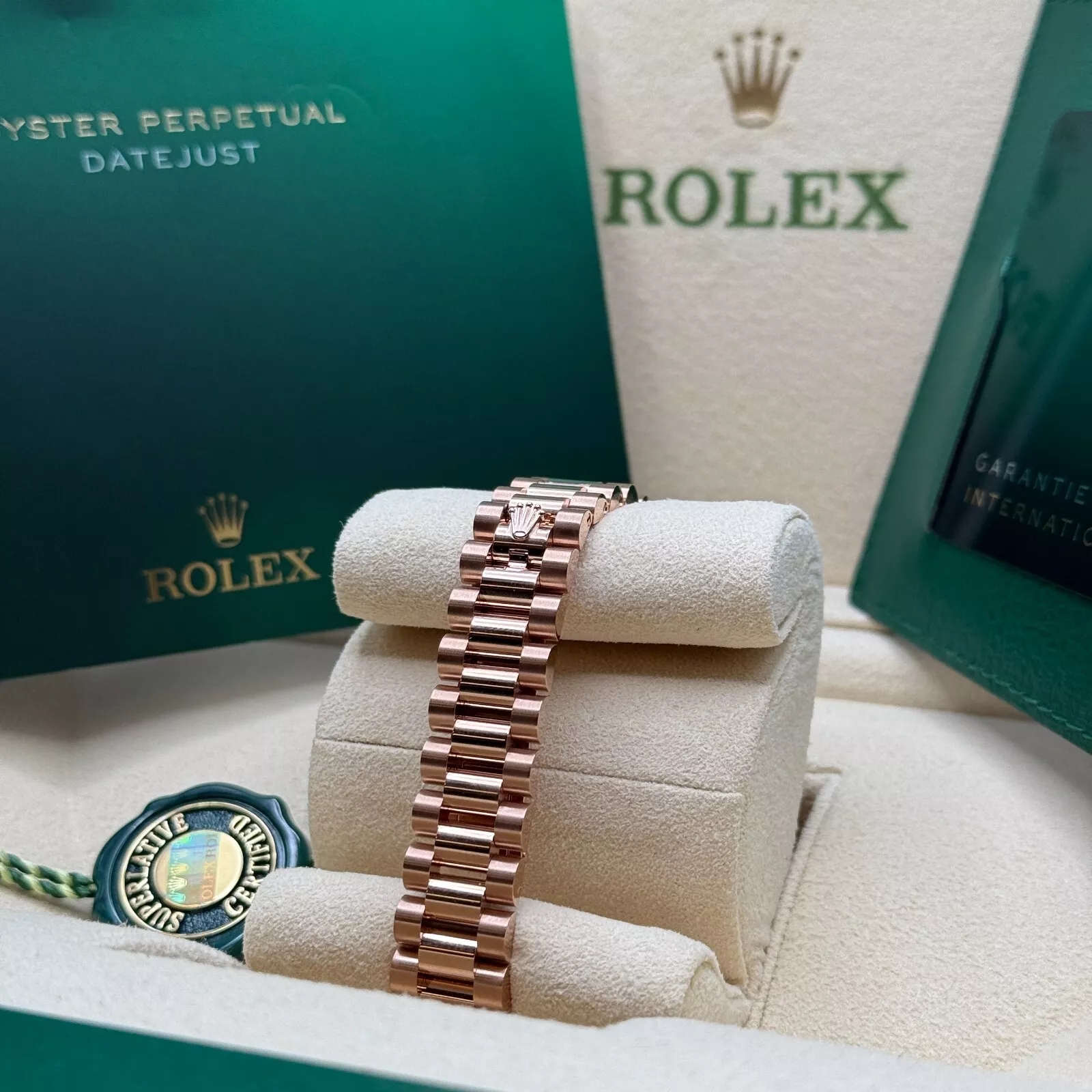 RLX Lady-Datejust 28mm 279175 Chocolate Diamond-Set Dial President Everose Gold