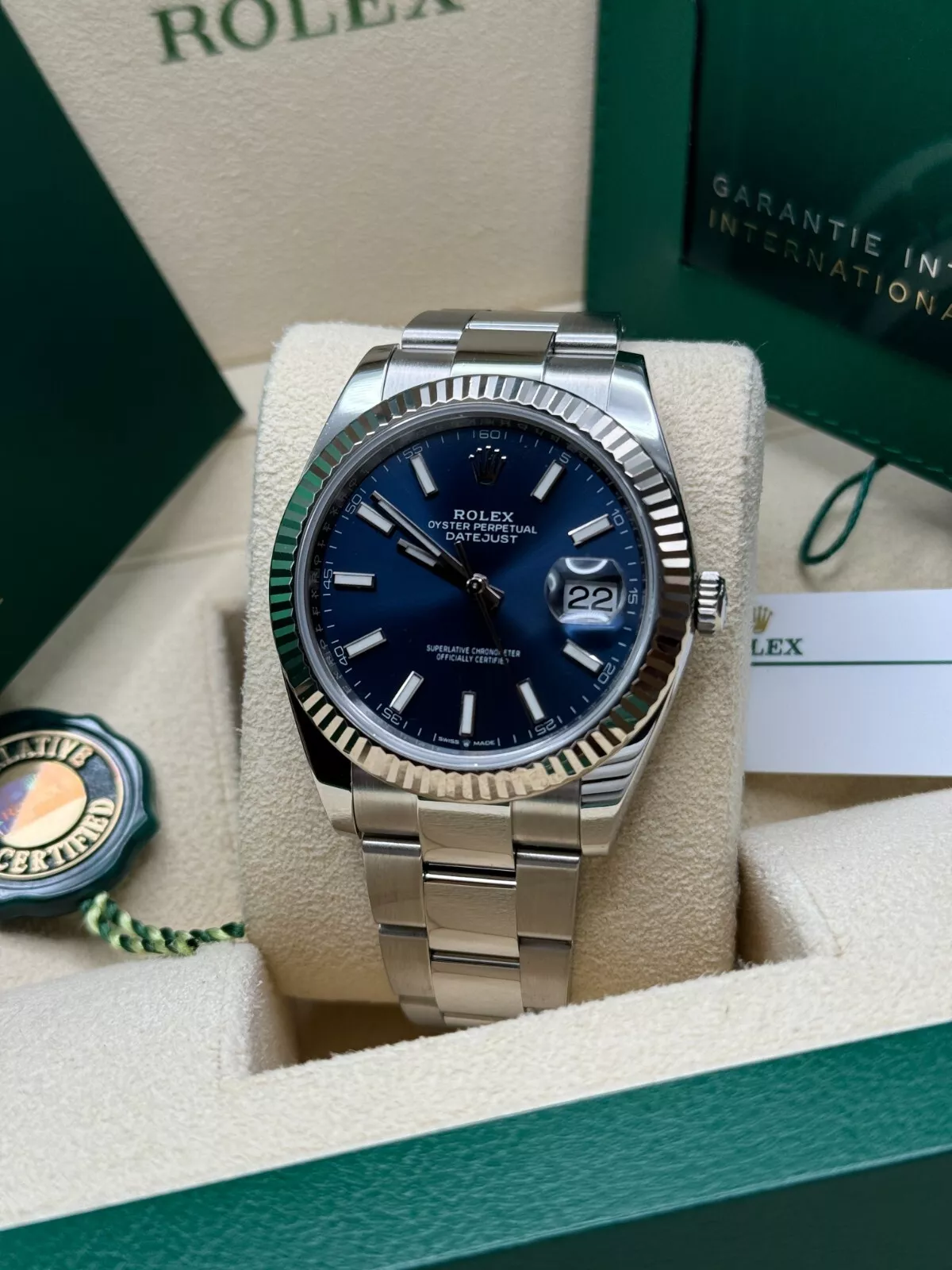 RLX  Datejust 41mm 126334 Blue Index Oyster Stainless Steel Men’s Watch