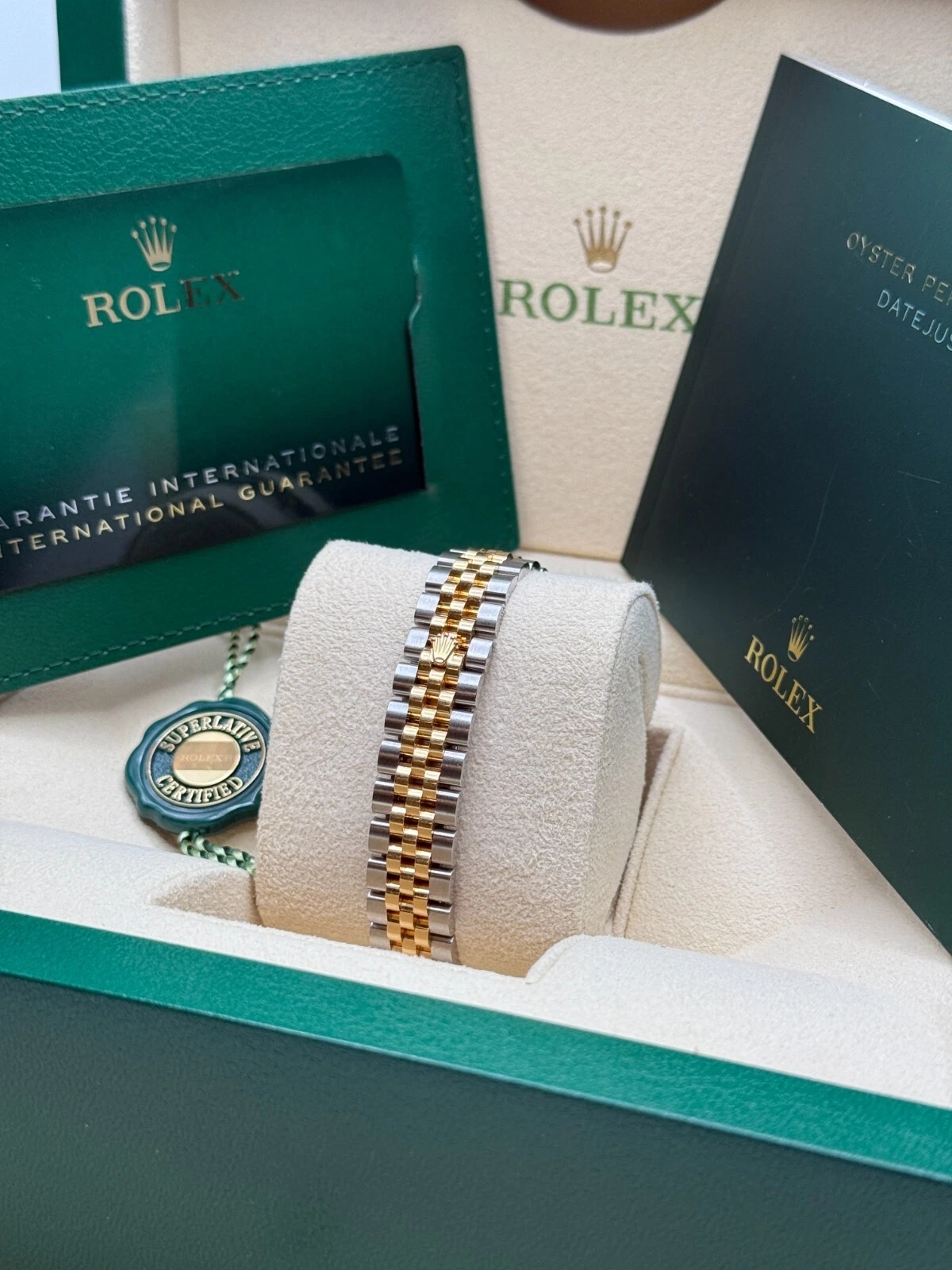 RLX Lady-Datejust 28mm 279383RBR Champagne Diamond Dial Yellow Rolesor Oyster Bracelet