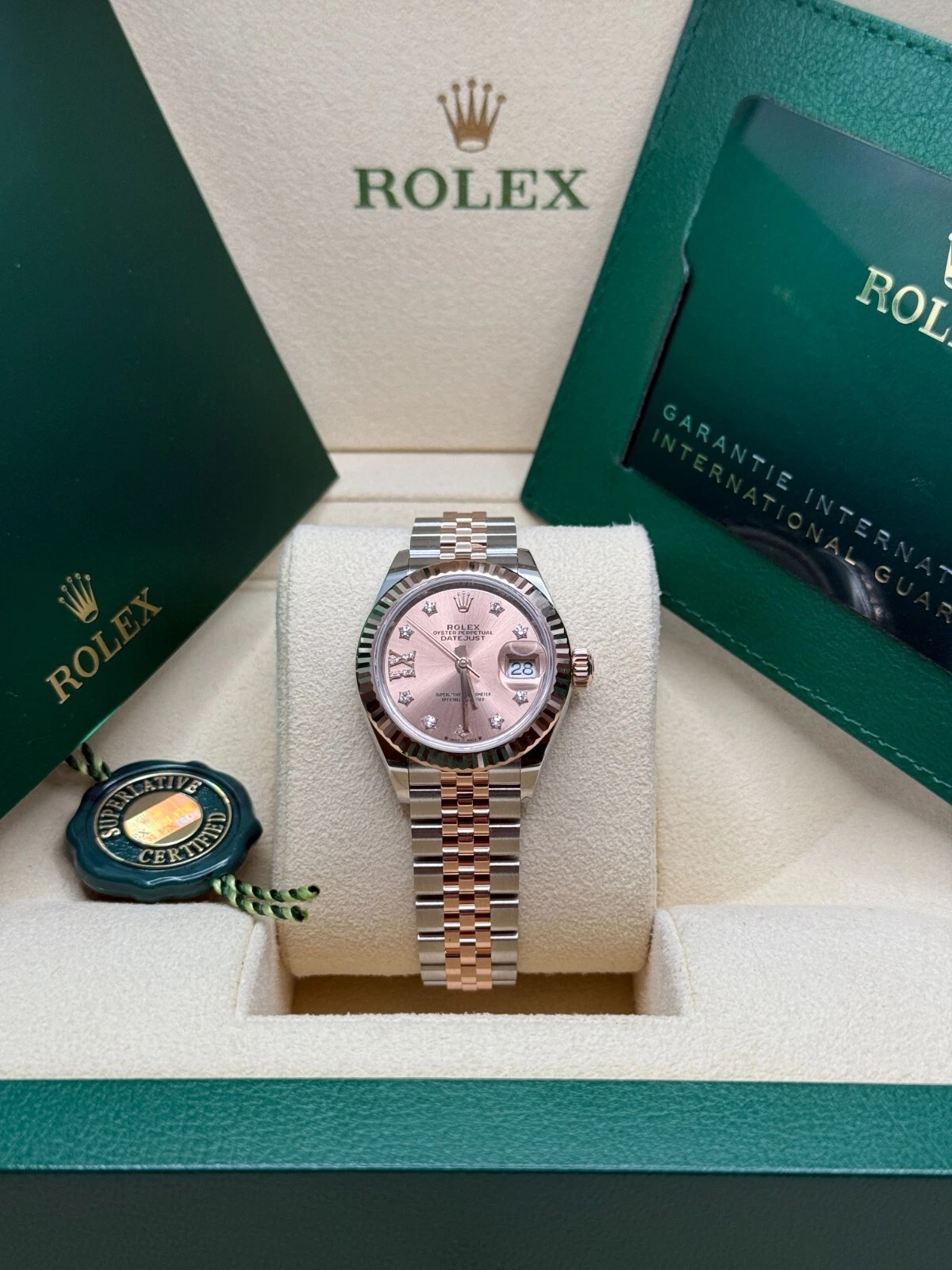 RLX Lady-Datejust 28mm 279171 Rose-colour Diamond Set Oyster Stainless Steel and Rose Gold