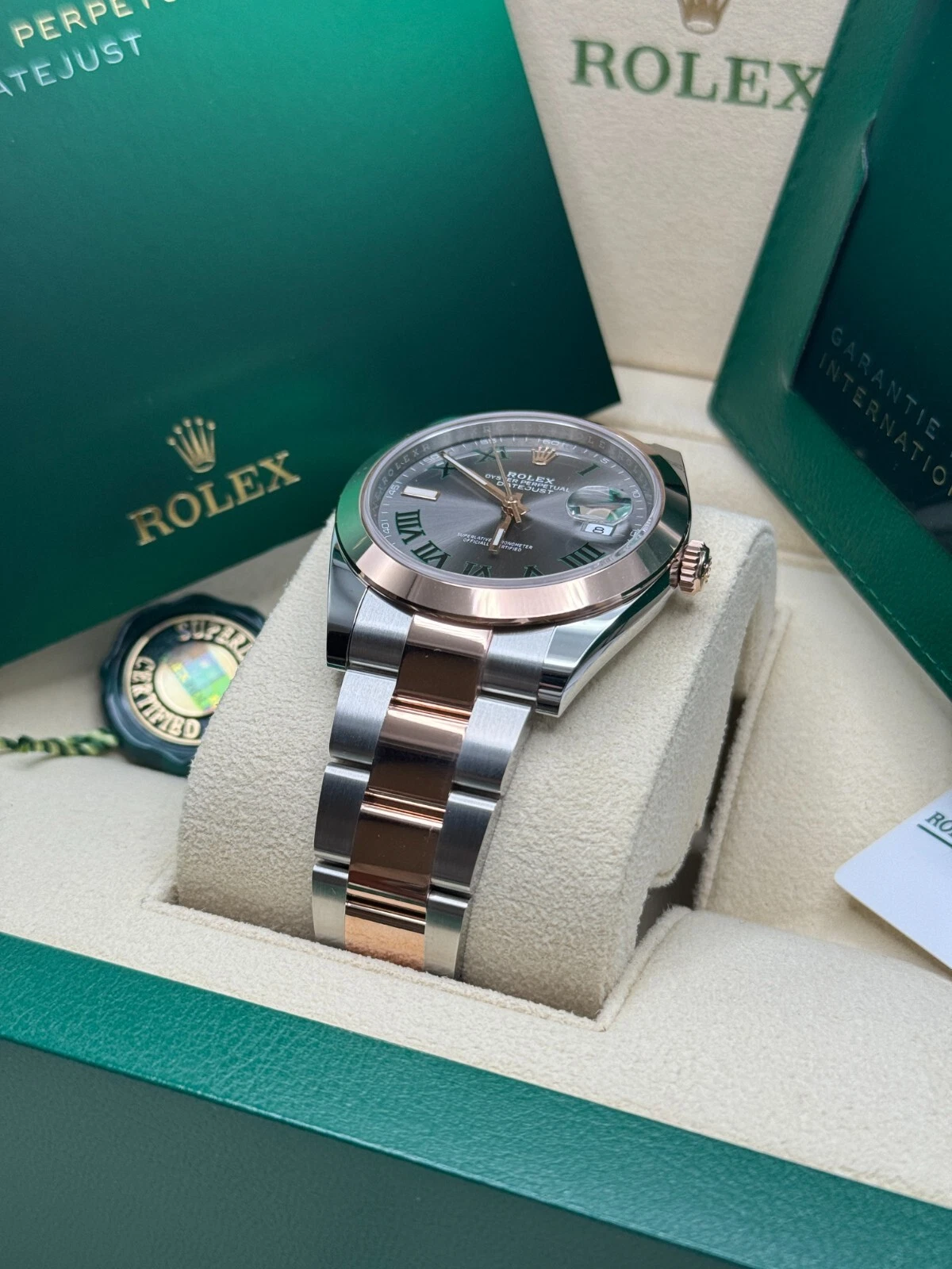 RLX Datejust 41mm 126301 Sundust Slate Roman Dial Oyster Bracelet