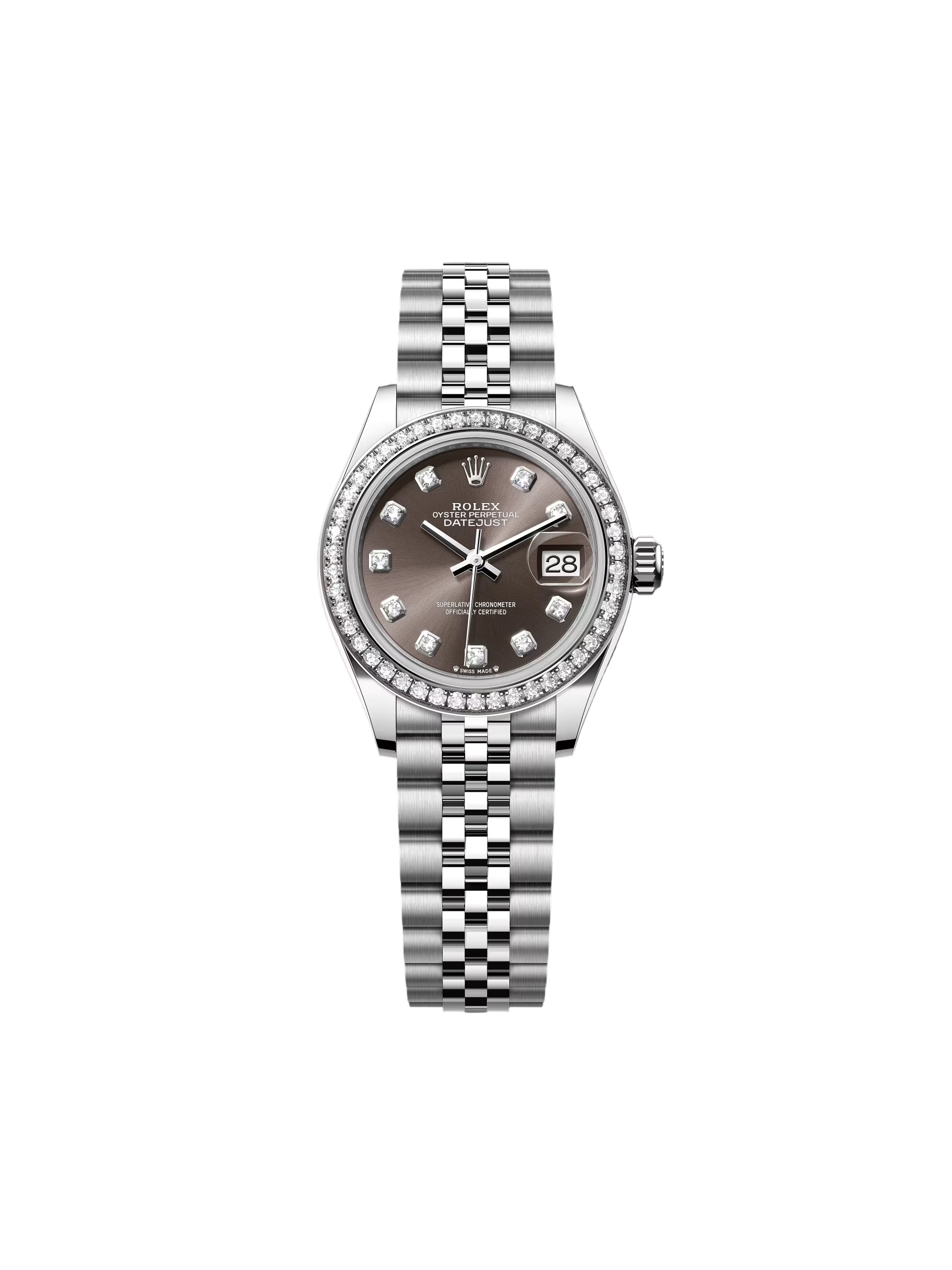 RLX Lady-Datejust 28mm 279384RBR Dark Gray set with Diamonds