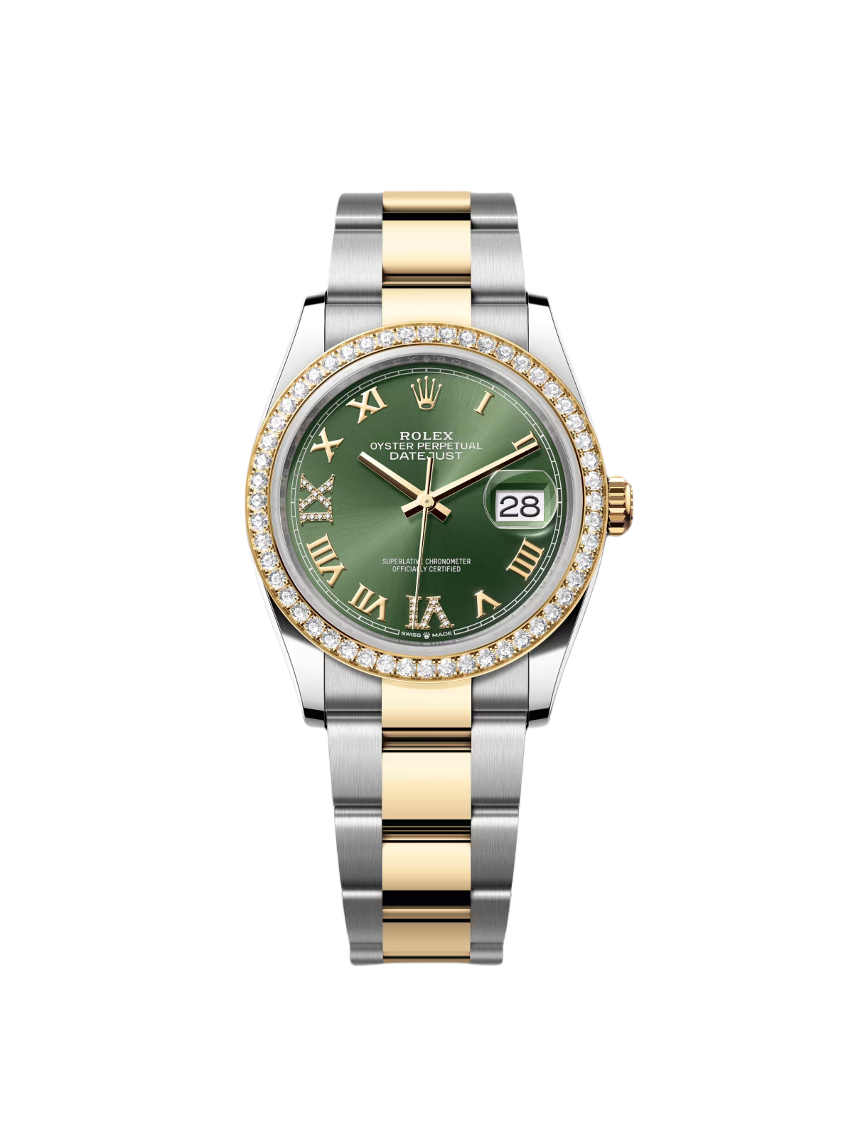 RLX  Datejust 36mm 126283 Olive Green Dial Jubilee Bracelet Watch