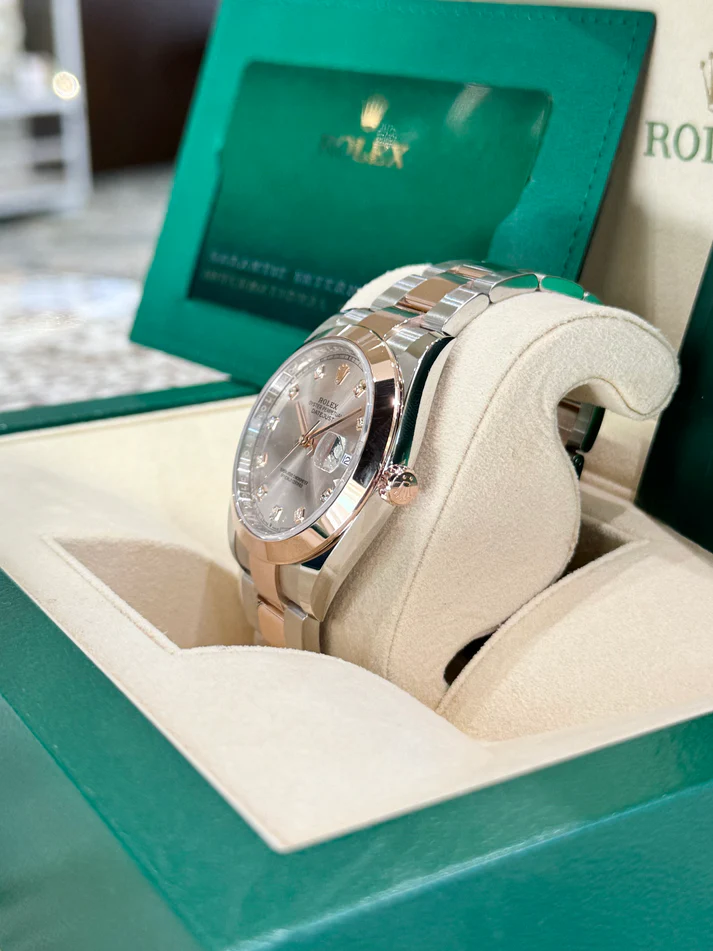 RLX Datejust 41mm 126301 Sundust Index Oyster Steel and Everose Gold Watch