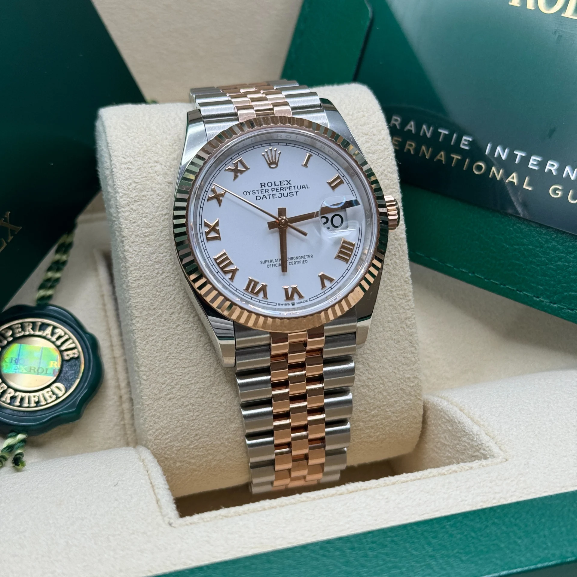RLX  Datejust 36mm 126231 White Dial Oyster Bracelet