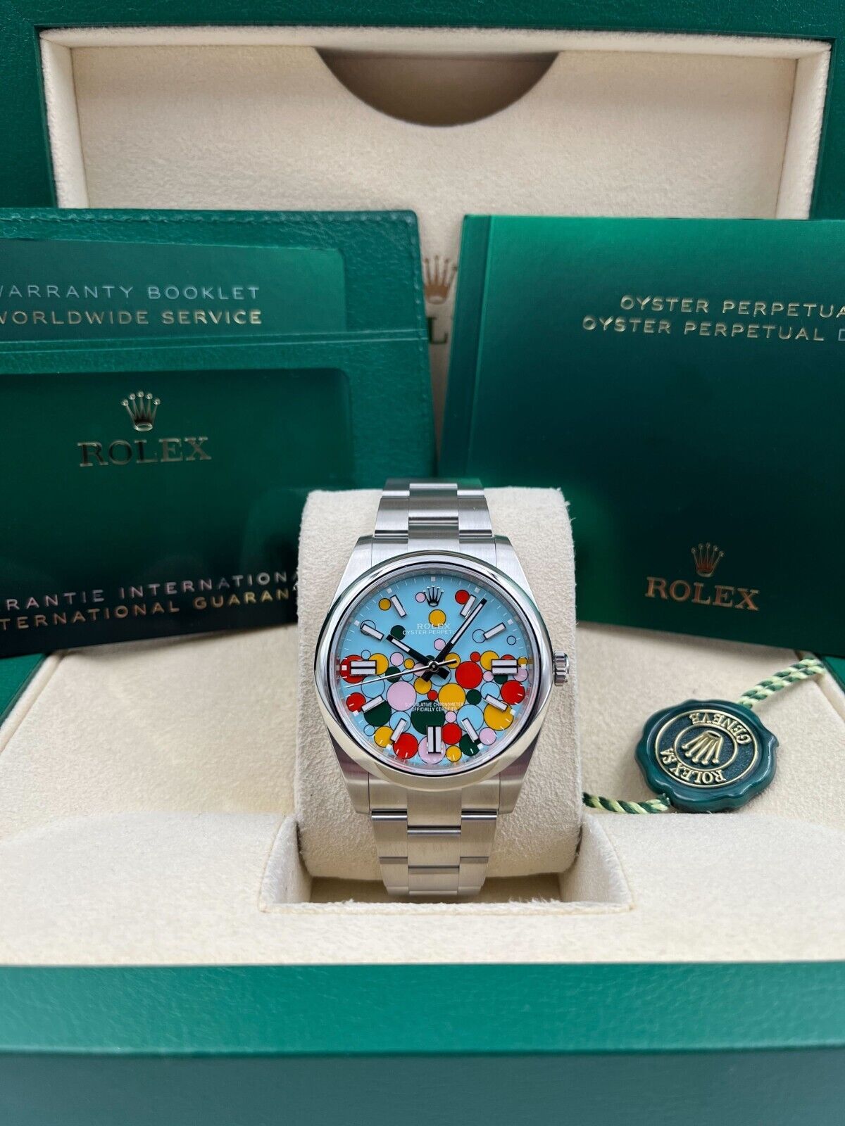 RLX 124300-0008 Oyster Perpetual 41mm Turquoise blue Celebration Dial