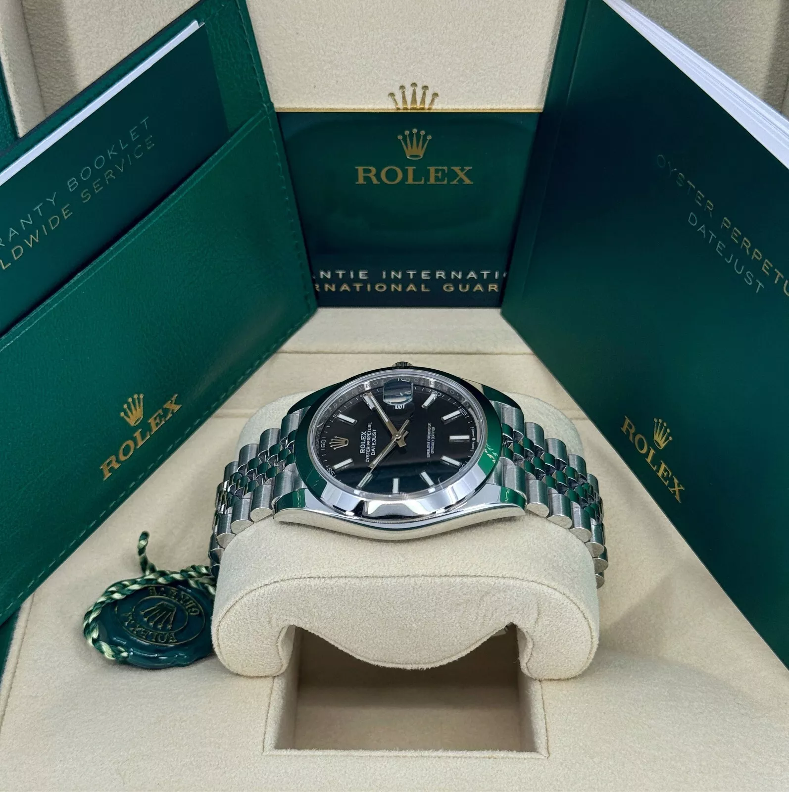 RLX Datejust 41mm 126300 Black Index Oyster 41mm Stainless Steel Watch