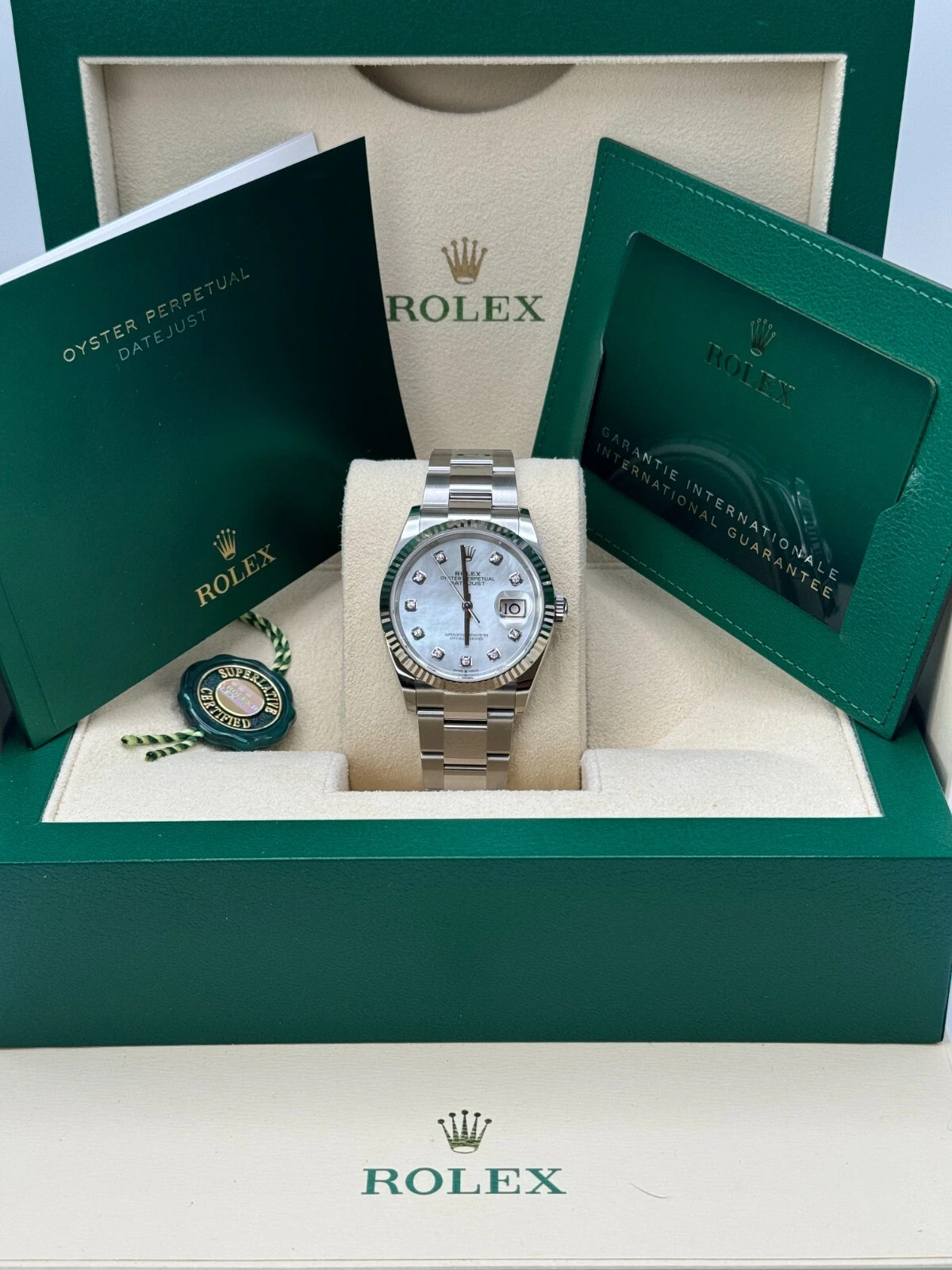 RLX  Datejust 36mm 126234 Mother of Pearl Diamond Dial Oyster Stainless Steel