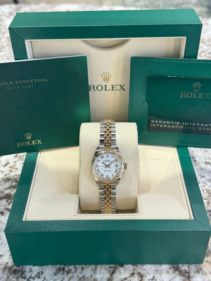 RLX Lady-Datejust 28mm  279163 White Roman Dial Oyster Bracelet
