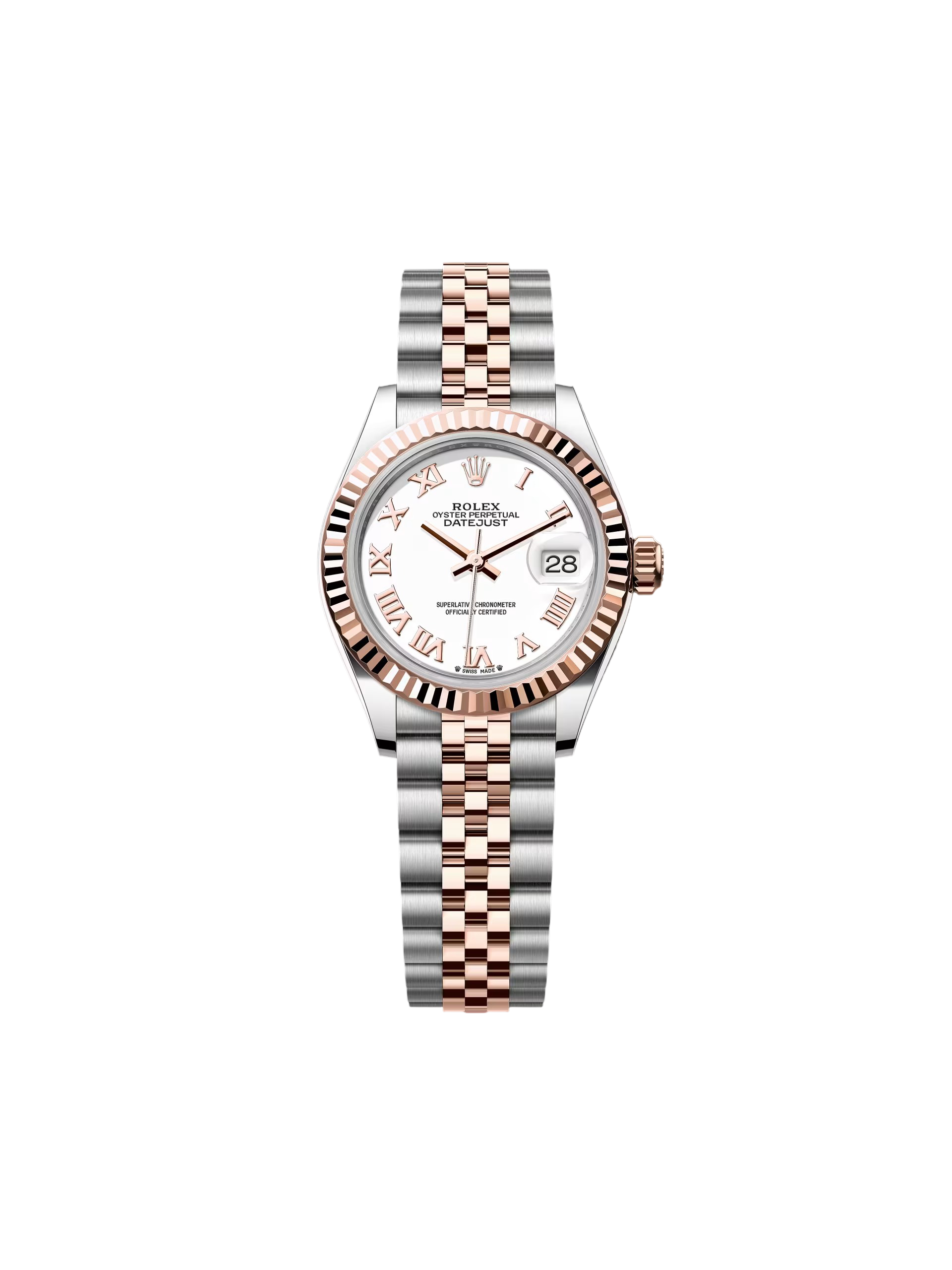 RLX Lady-Datejust 28mm 279171 White Roman Oyster Stainless Steel and Rose Gold