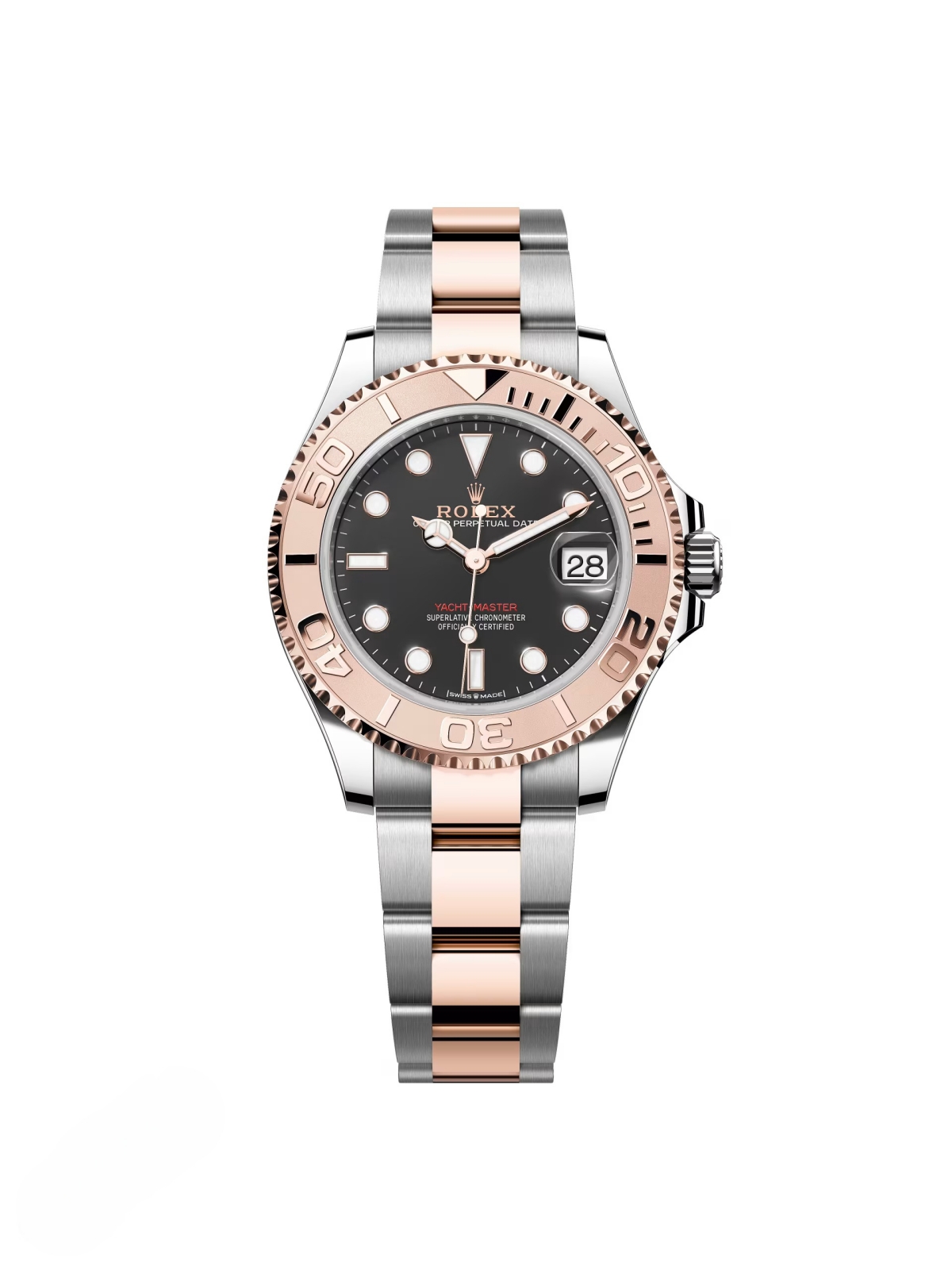 RLX Yacht-Master 37mm Steel and Everose Gold Watch - Black Dial - Oyster Bracelet 268621
