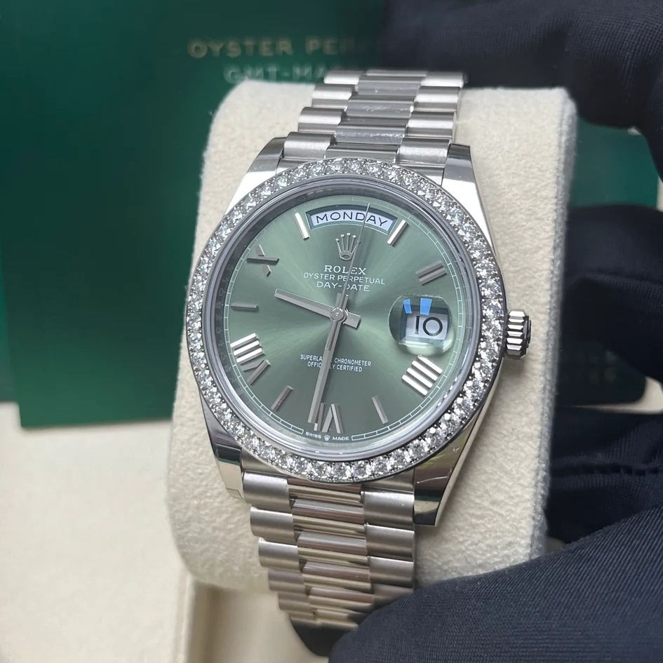 RLX  Day-Date 40mm 228349RBR-0030 Olive Green Dial President Bracelet