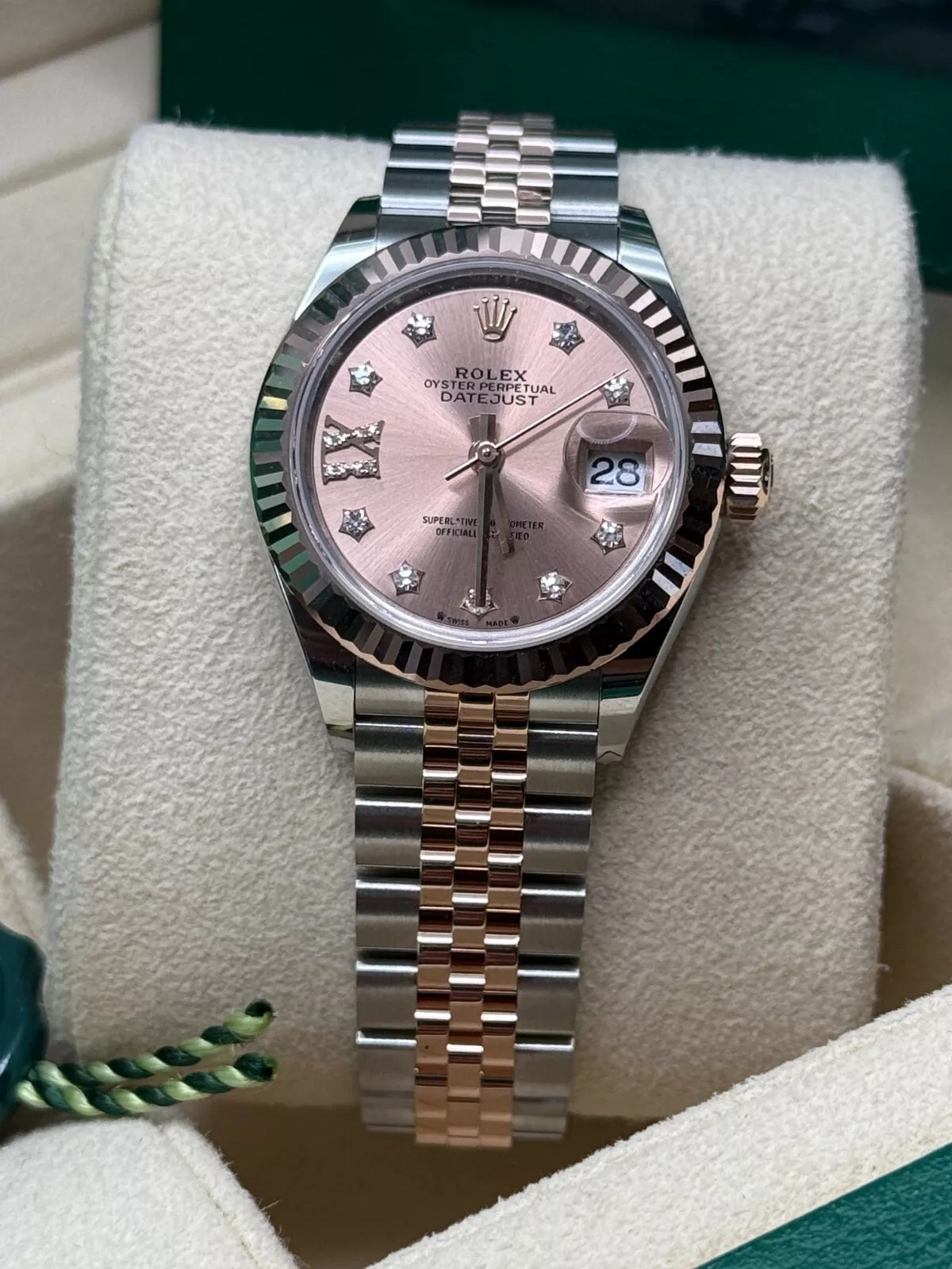 RLX Lady-Datejust 28mm 279171 Rose-colour Diamond Set Oyster Stainless Steel and Rose Gold