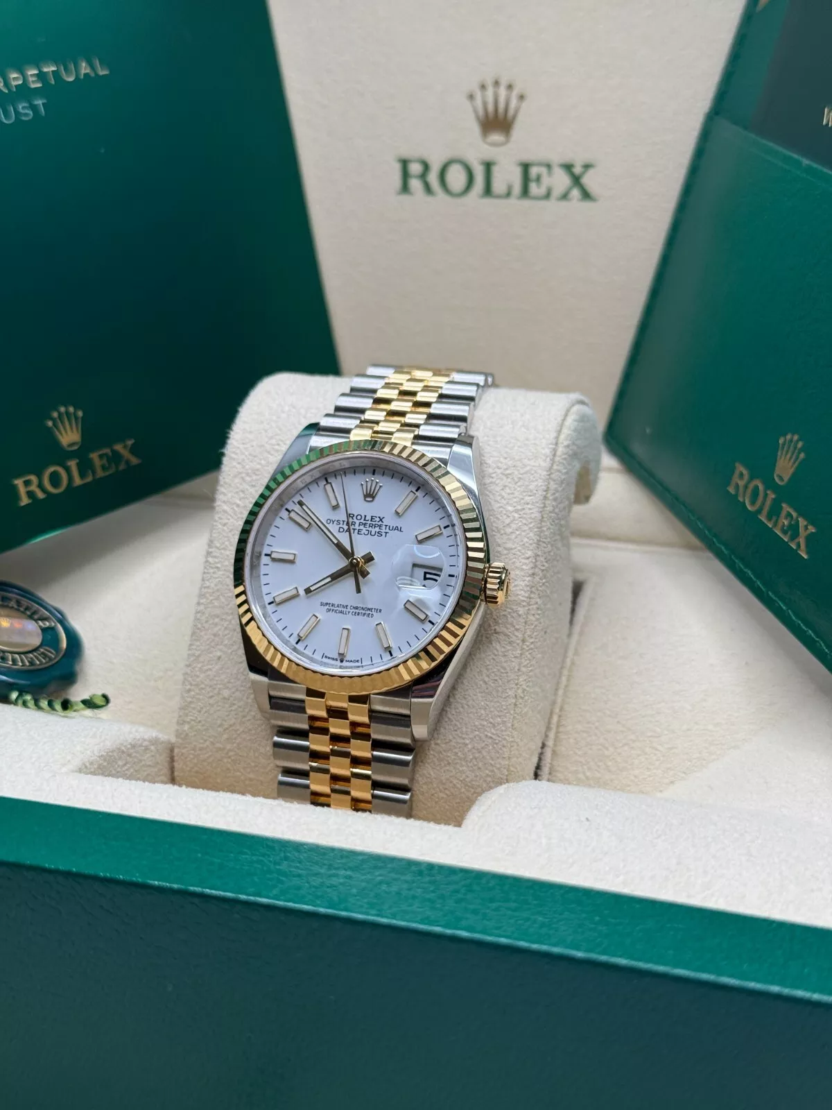 RLX  Datejust 36mm 126233 White Index Dial Two-Tone Jubilee Bracelet Watch