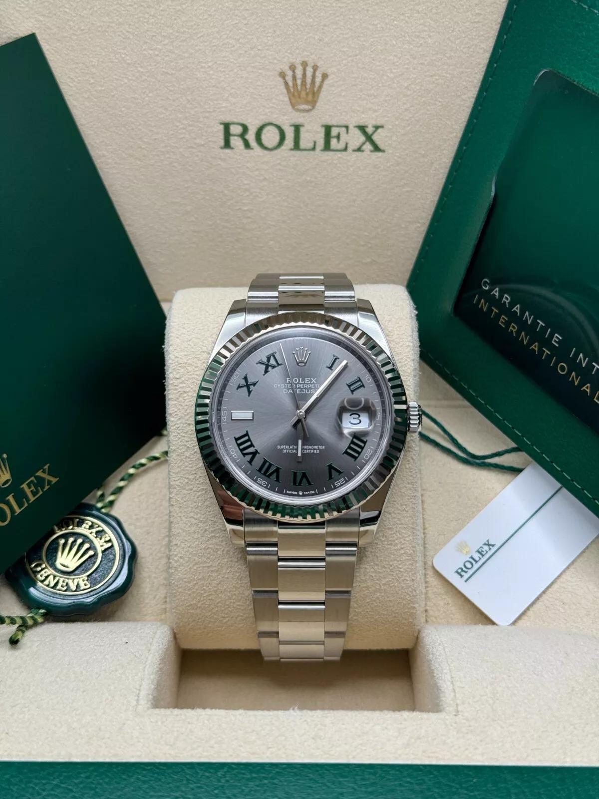 RLX  Datejust 41mm 126334 Slate Roman Jubilee Stainless Steel Mens Watch