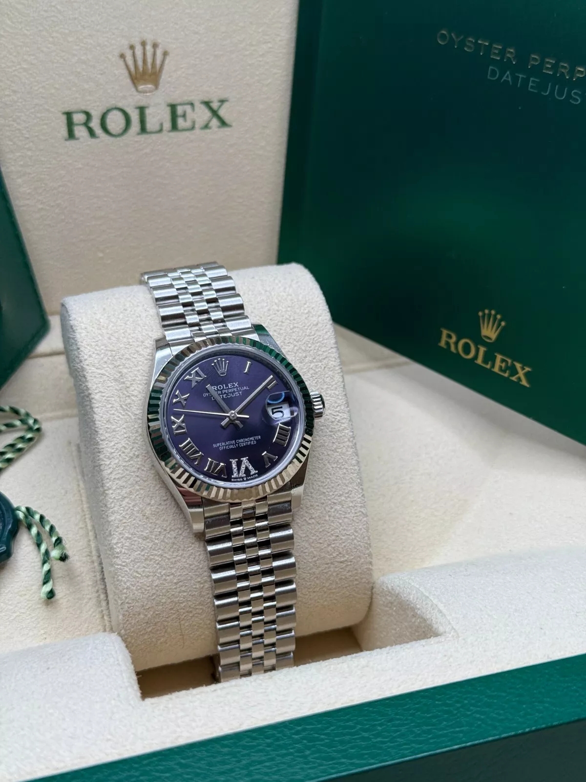 RLX Datejust m278274-0025/0026 Aubergine 31mm Dial Oyster Watch